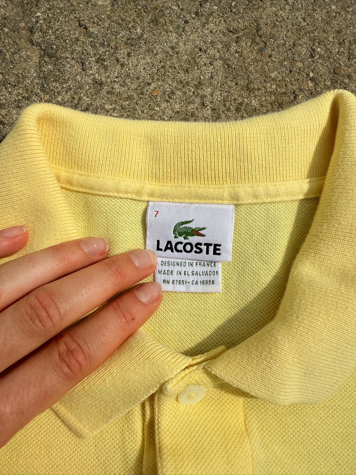 Vintage 1990s Lacoste Yellow Cotton Polo Shirt | XL