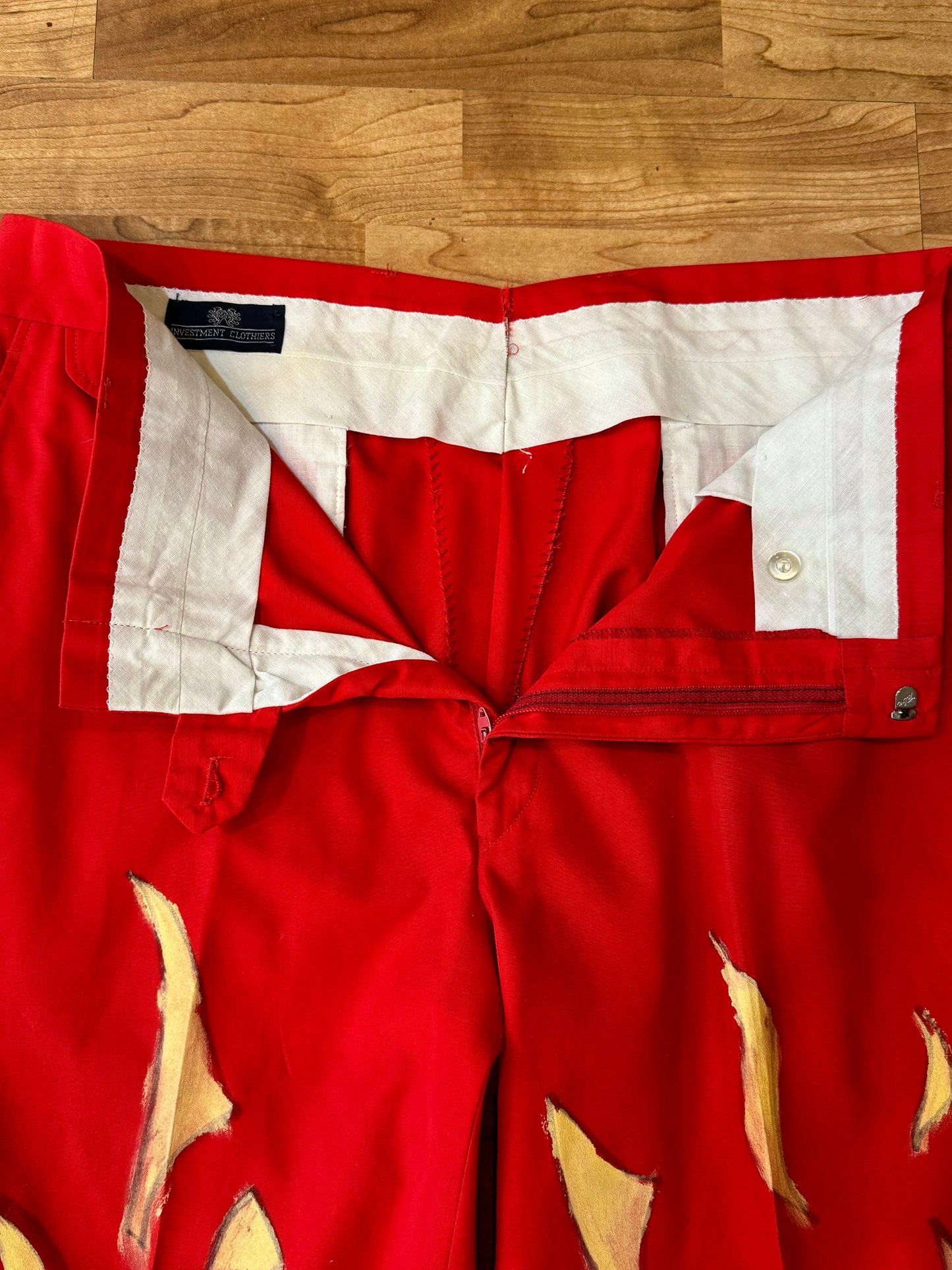 Vintage Hand Painted Flame Pants | Waist 36”