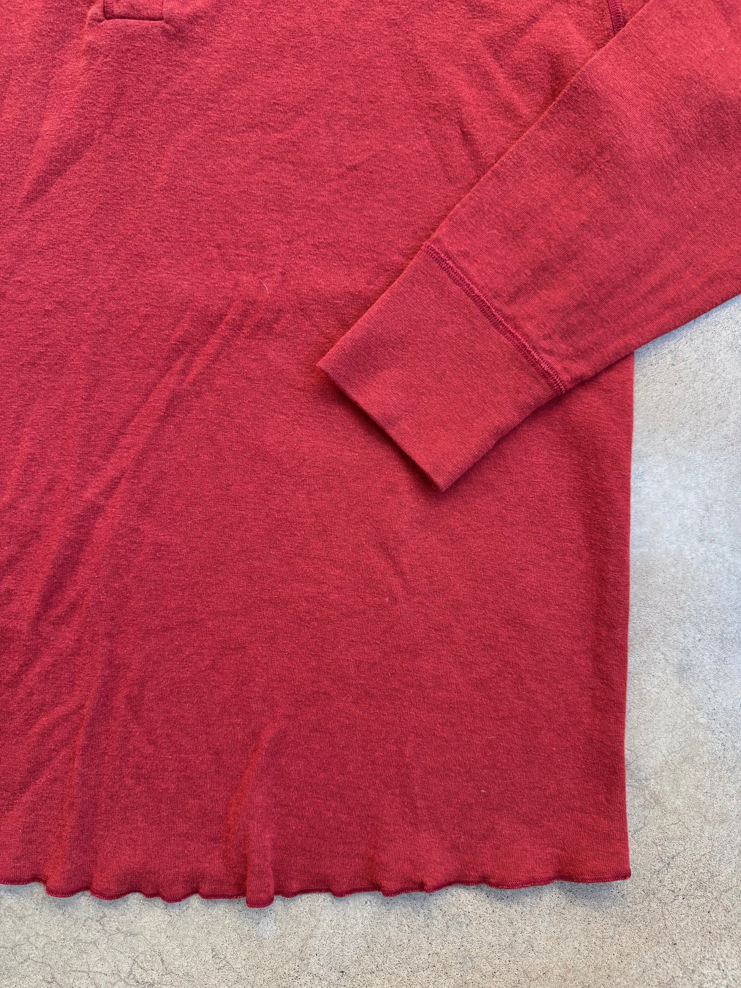 Vintage L.L. Bean River Drivers Red Wool-Blend Henley Shirt | XL