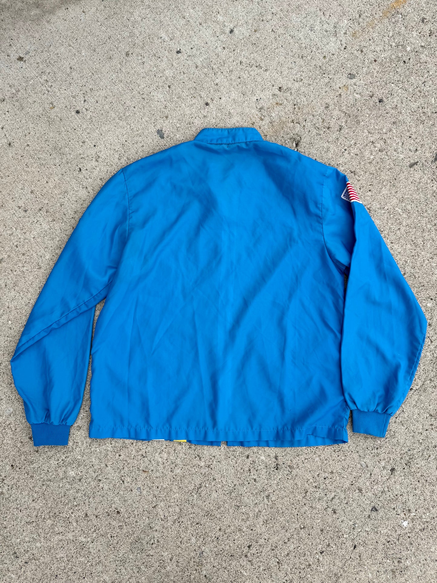 Vintage 1970s Bell Telephone Co. Patched Windbreaker Jacket | Large