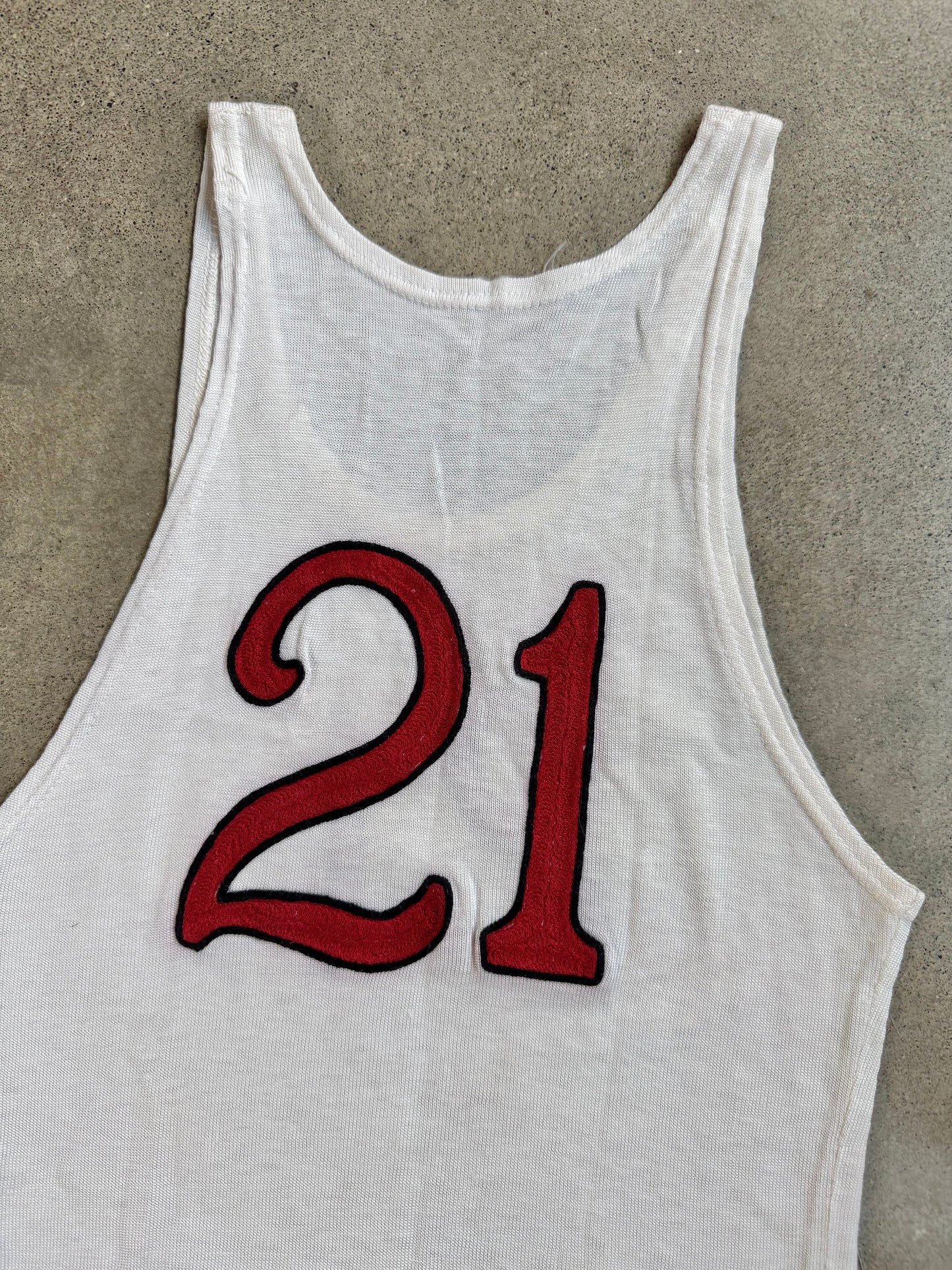 Vintage 1930s Rawlings Chainstitch #21 Athletic Tank | XS/S