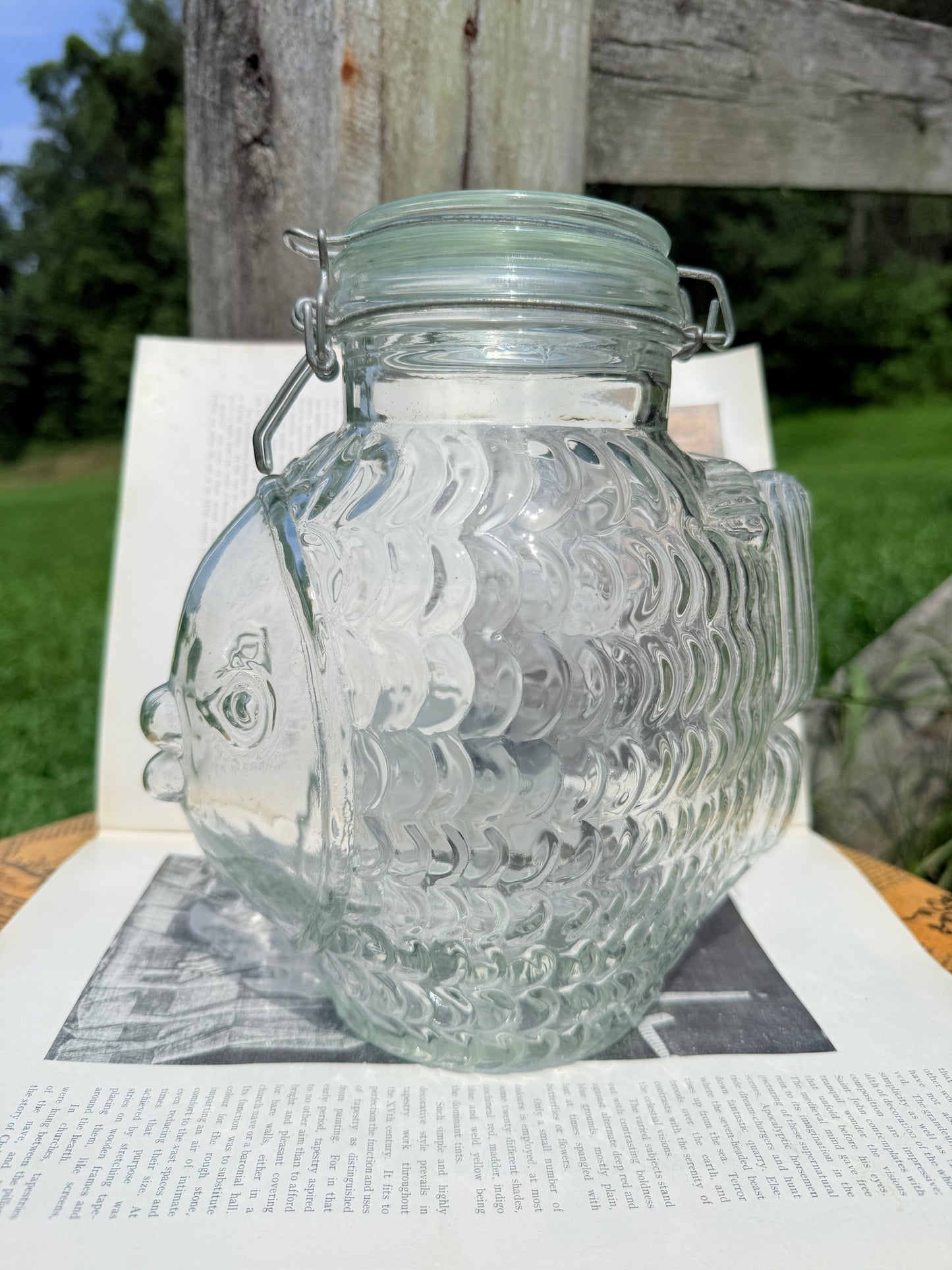 Vintage 1970s Fish Shaped Glass Canister