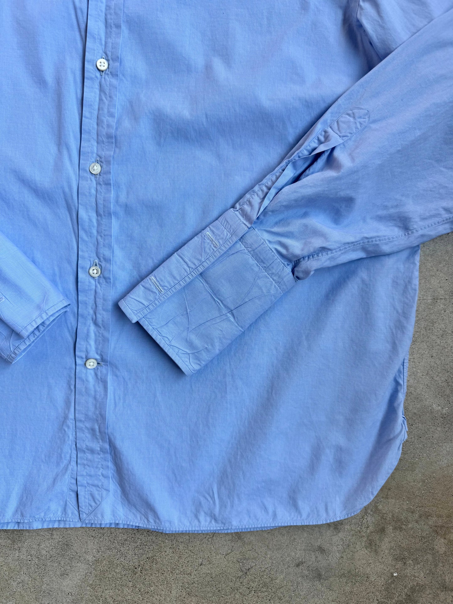 Ralph Lauren Purple Label Italian-Made Sartorial Blue Cotton French Cuff Dress Shirt | XXL