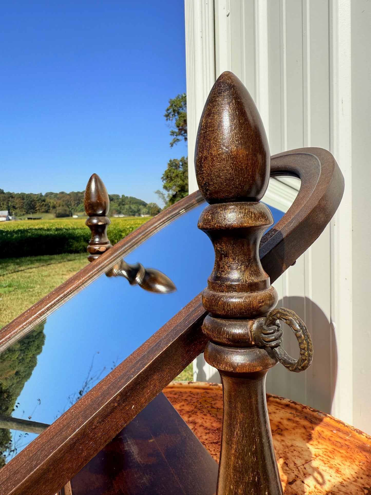Vintage 1950s Mahogany Wood Dresser/Vanity Mirror