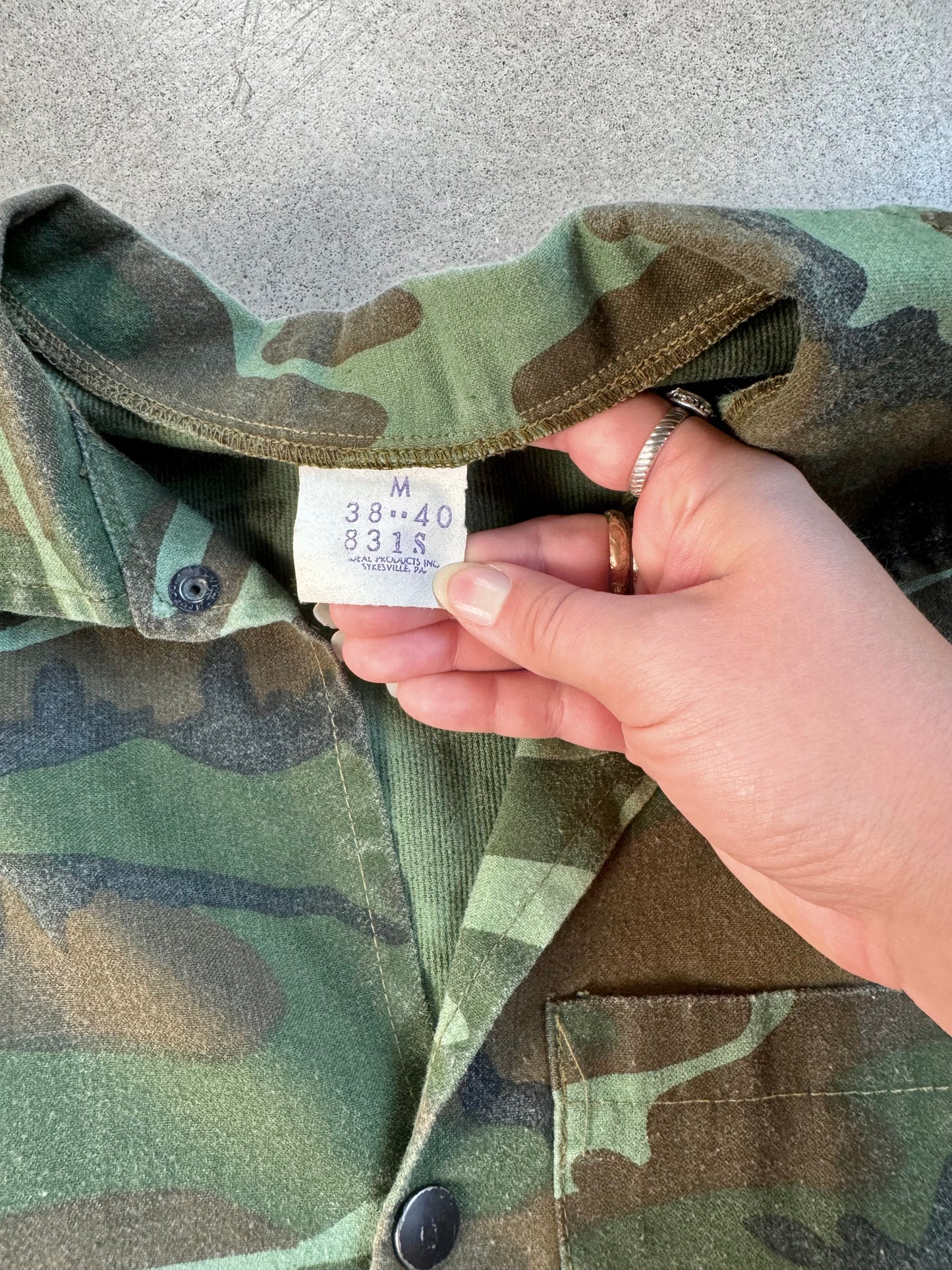 Vintage 1960s Camouflage Cotton Jacket | Medium