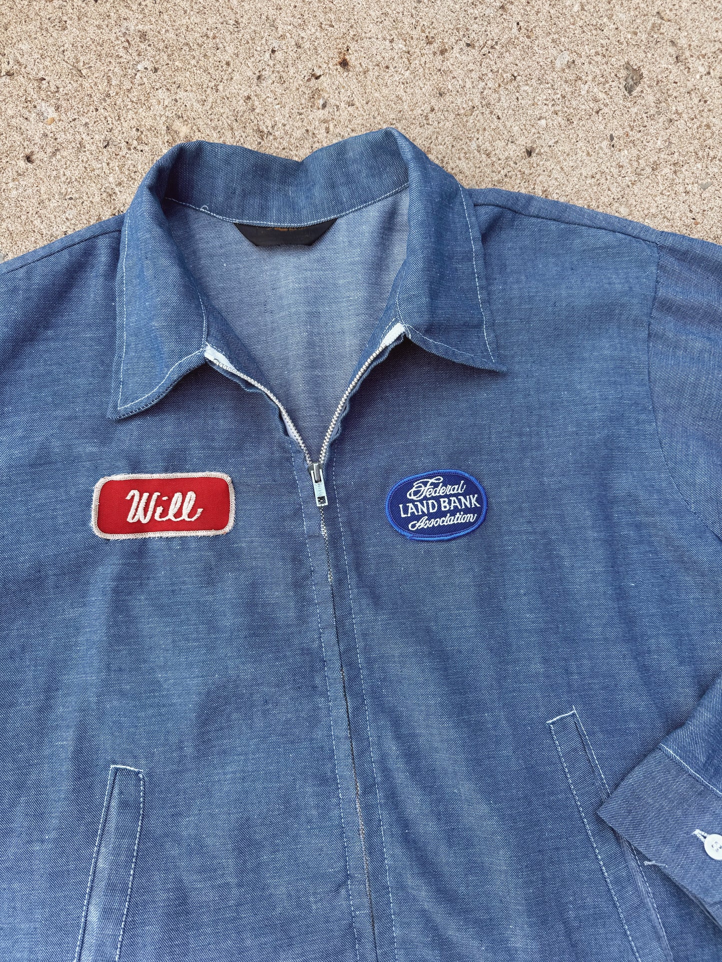 Vintage 1950s Federal Land Bank Association Patched Work Jacket | Large