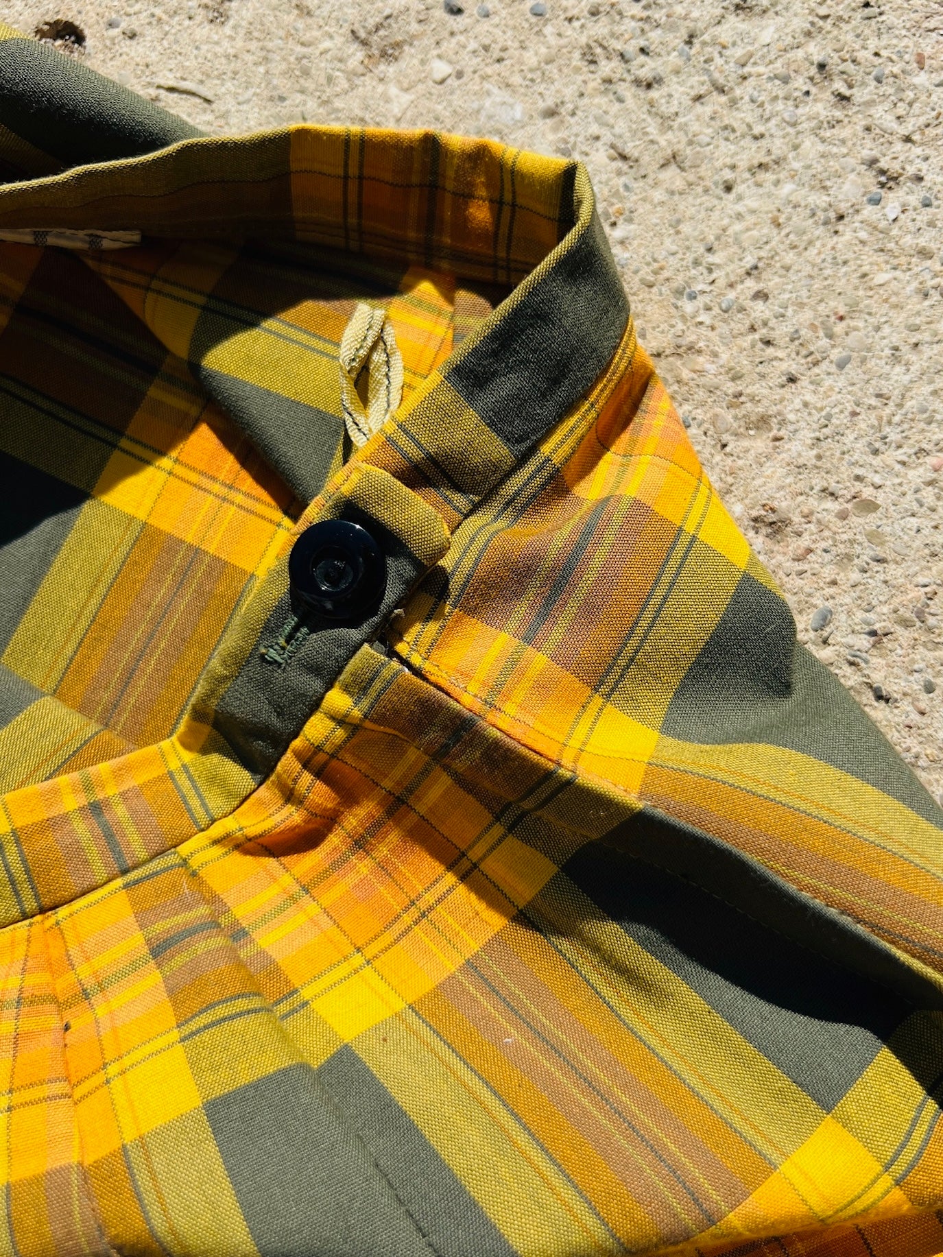 Vintage 1960s Orange Plaid Midi Skirt | Waist 26”