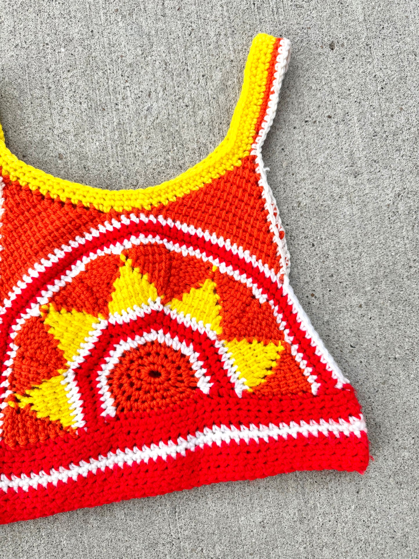 Vintage 1970s Crochet Sun Cropped Tank | XS
