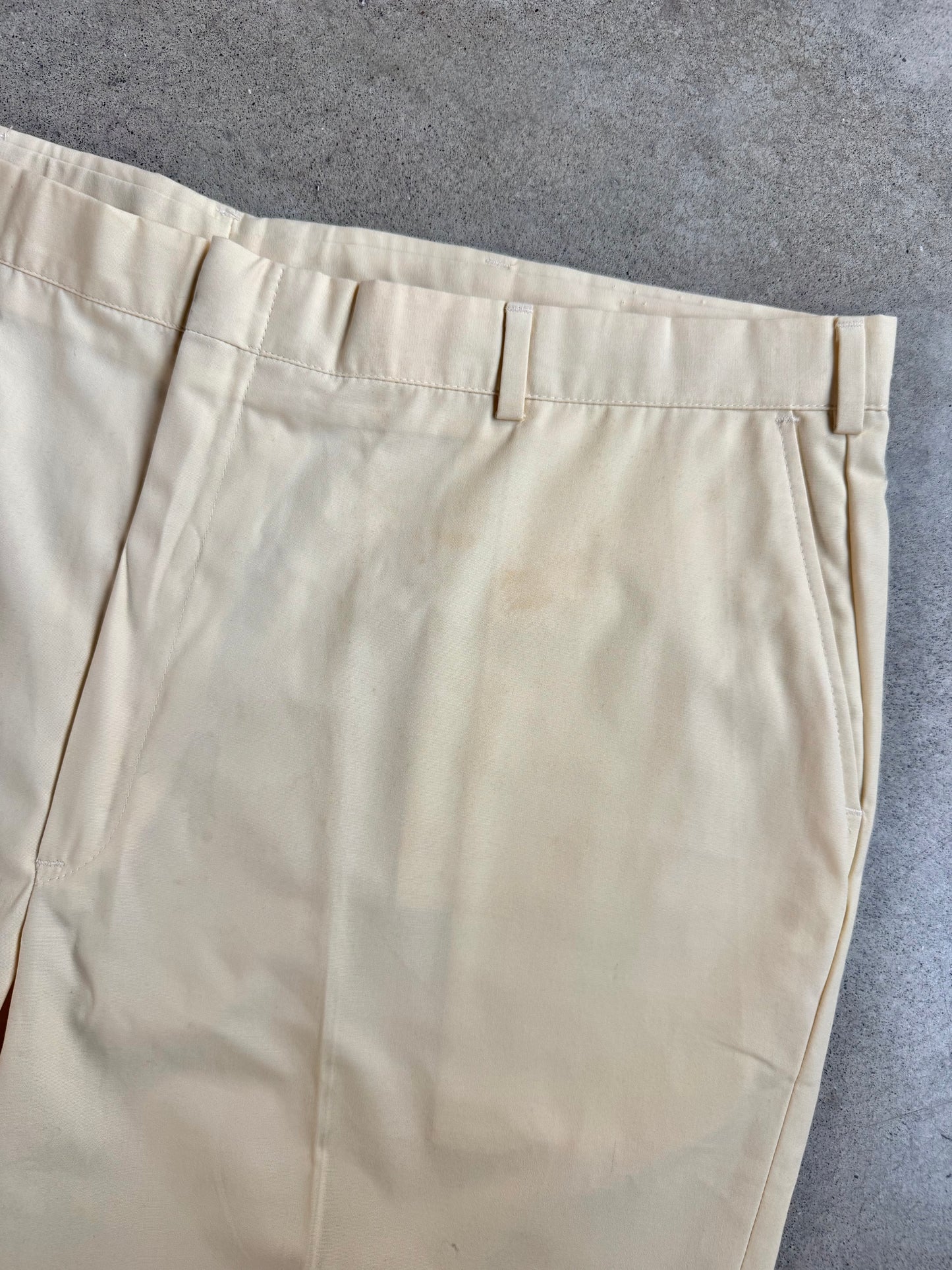 Vintage 1980s L.L. Bean Pale Yellow Trousers | Waist 44”