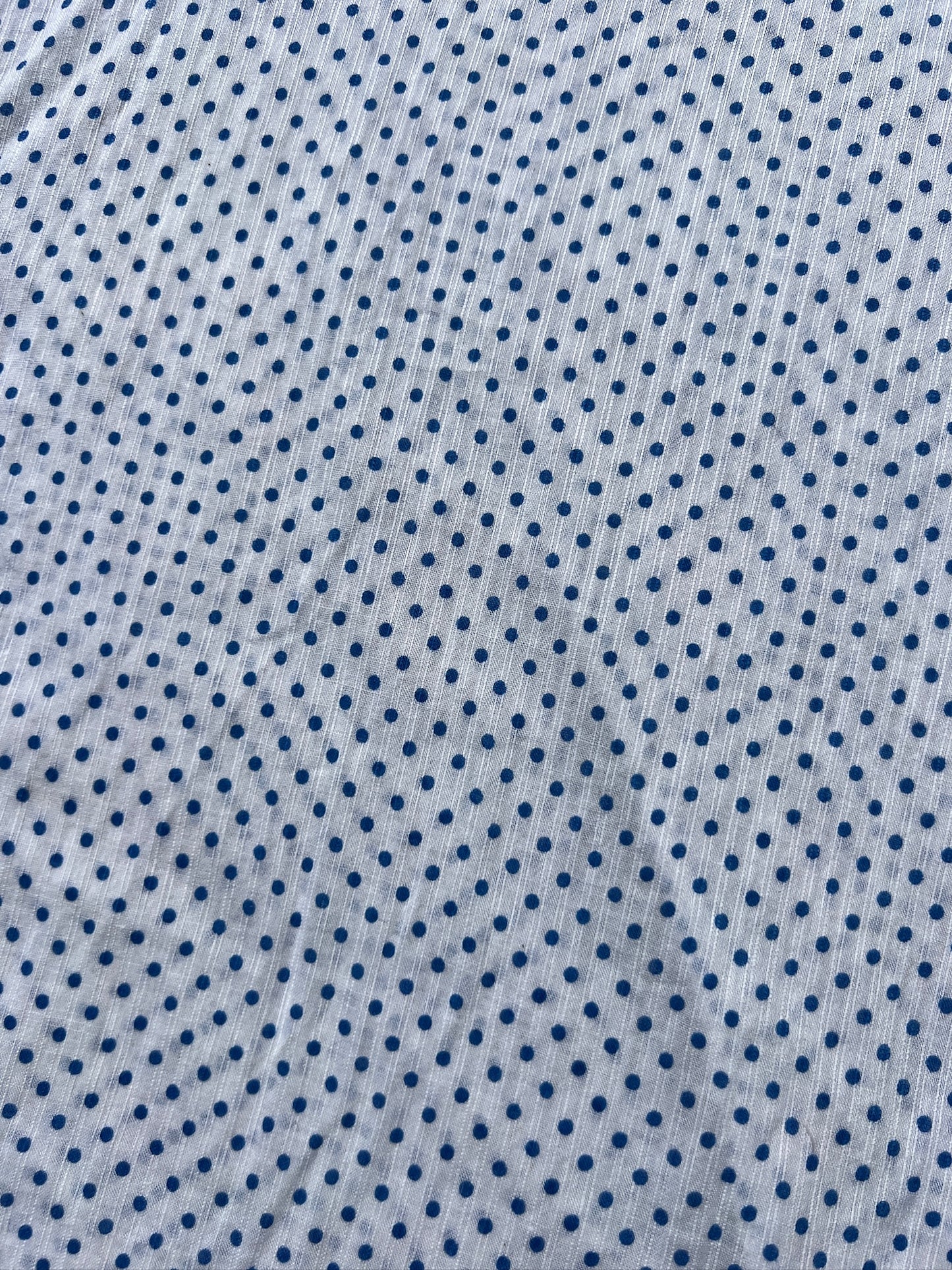 Vintage 1950s Blue Polka Dot Plunge Midi Dress | XS