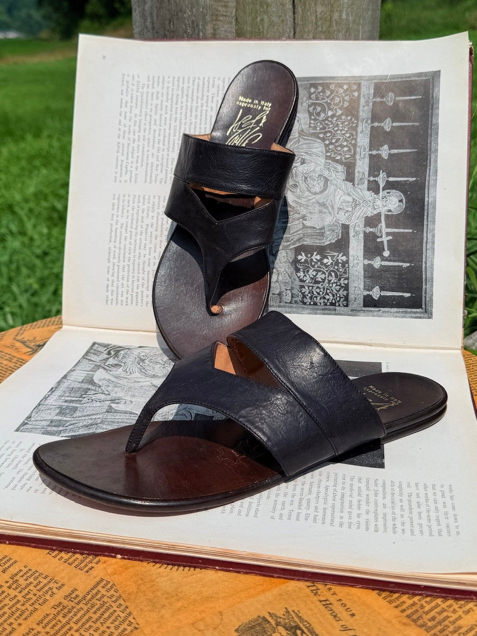 Vintage 1970s Italian Leather Brown Strappy Sandals | Women’s 8