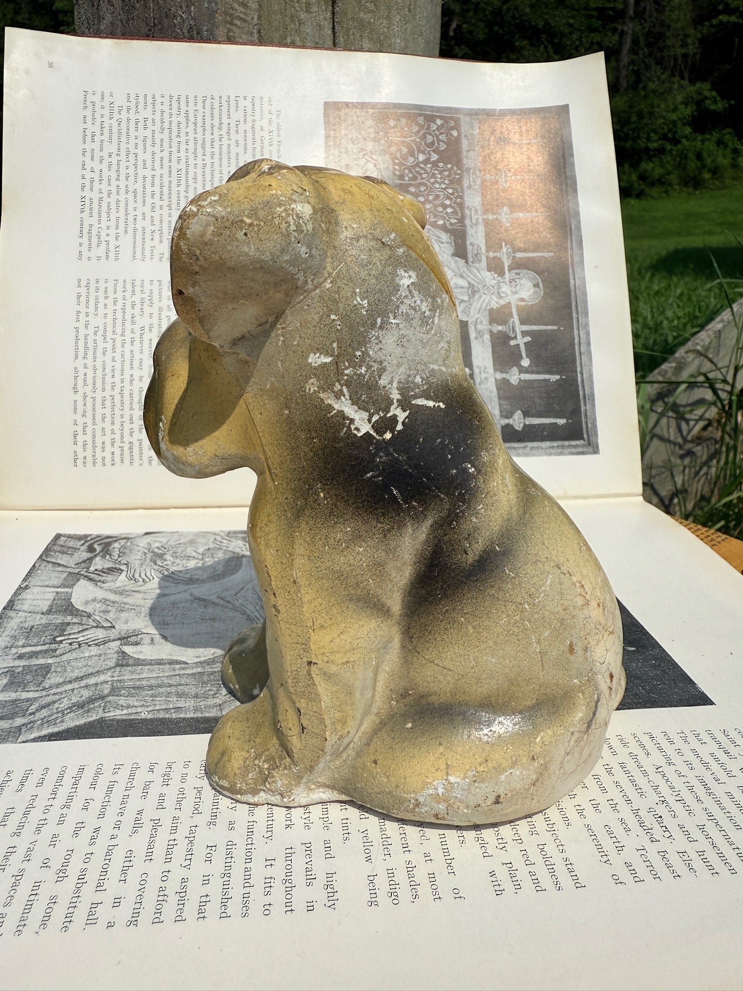 Vintage 1940s Chalkware Dog Figurine