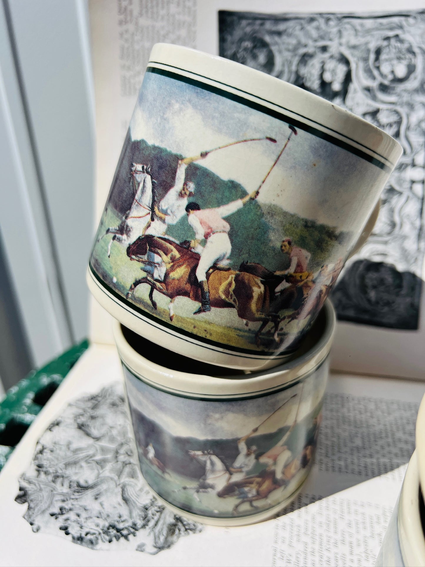 Vintage 1970s Polo Ralph Lauren Equestrian Mugs | Set of 4