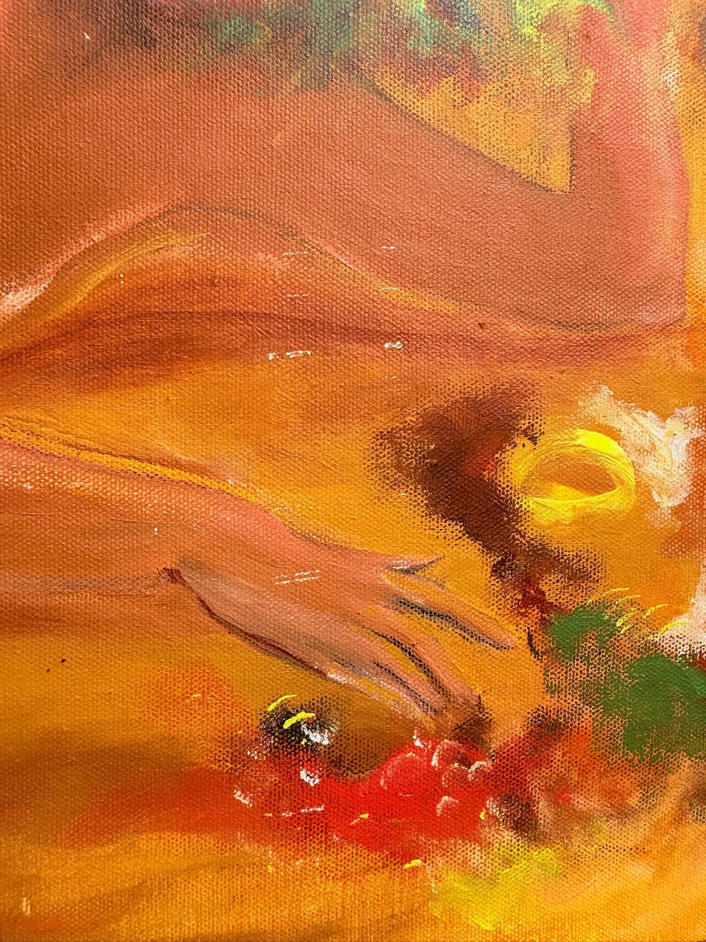 Vintage 1960s Framed "Lounging Lady" Nude Oil Painting