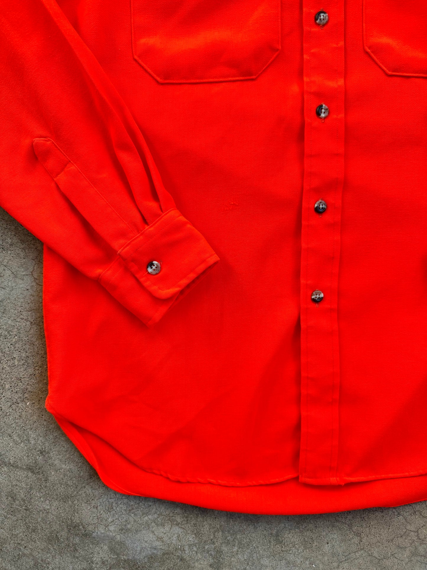 Vintage 1980s Cabela's Orange Button-Up Hunting Shirt | Medium