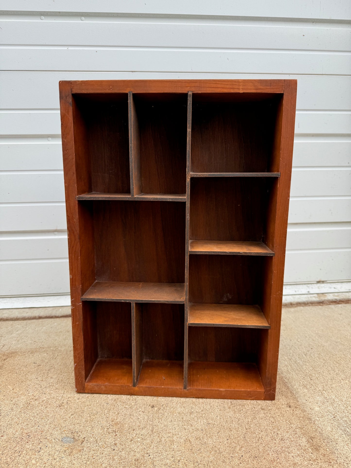 Vintage 1960s Solid Wood Wall Mount Shadow Box