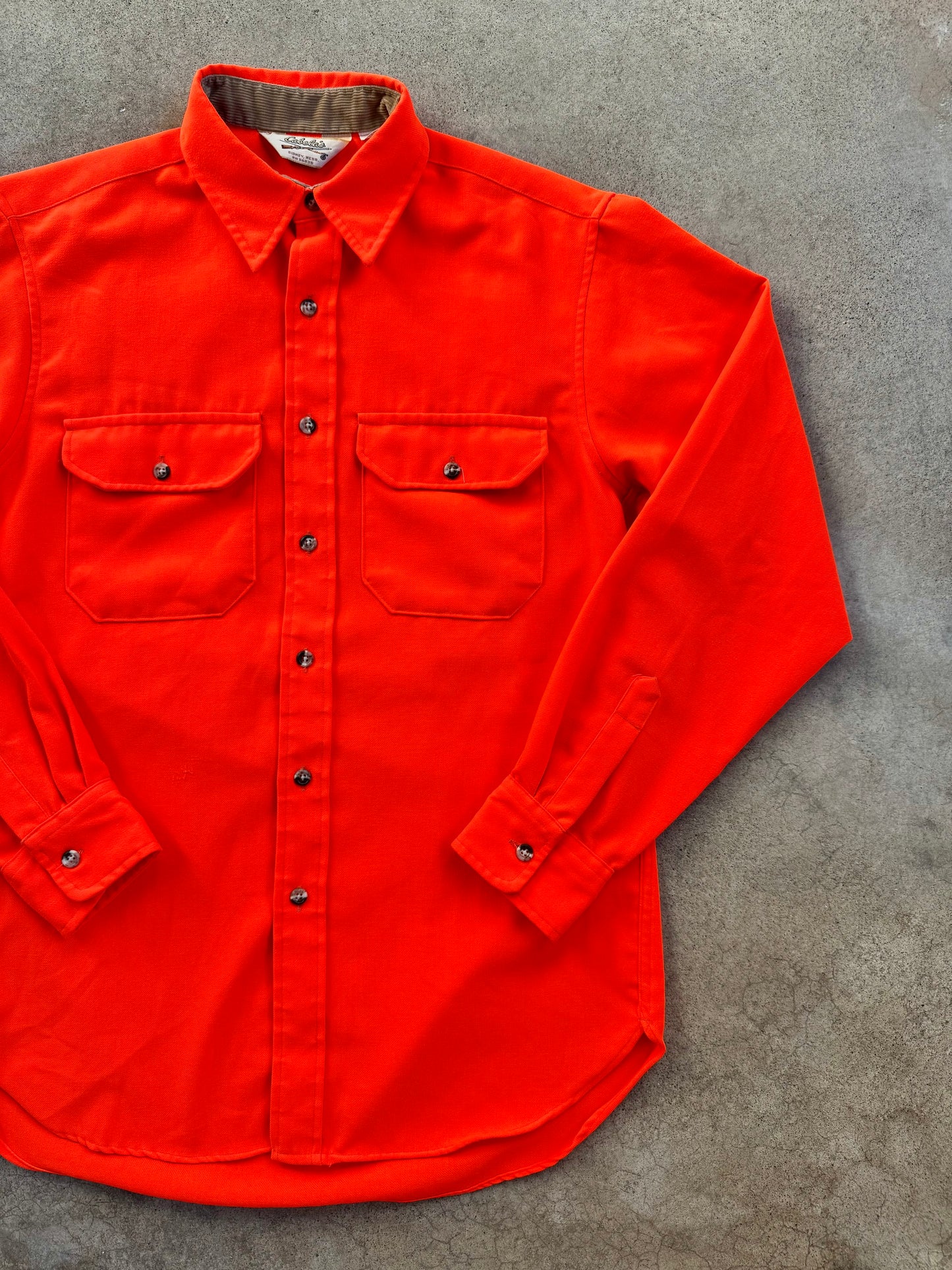 Vintage 1980s Cabela's Orange Button-Up Hunting Shirt | Medium