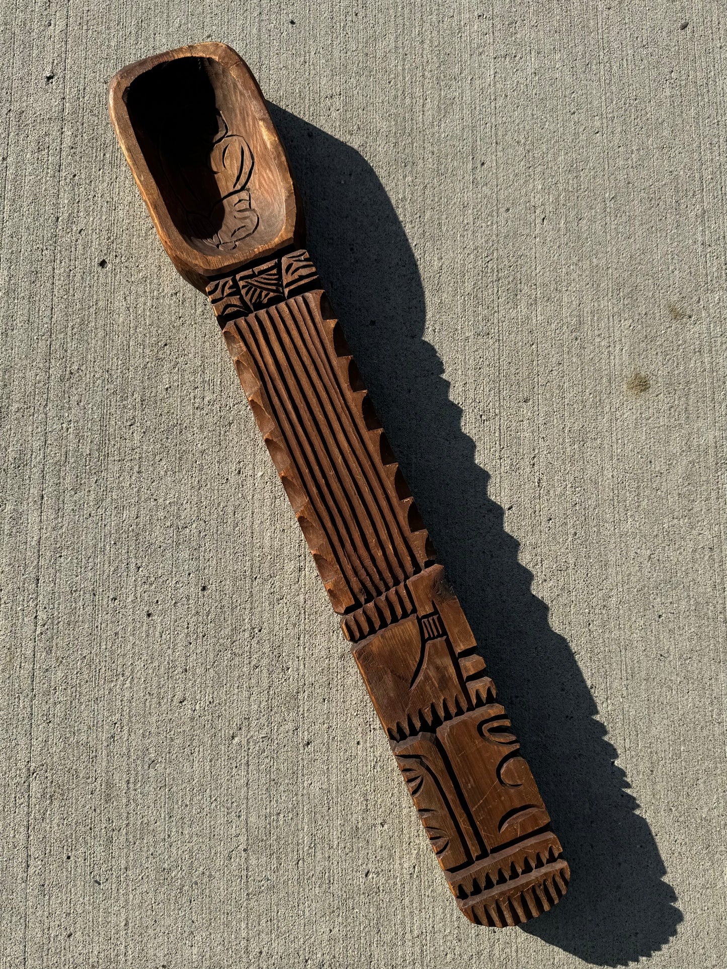 Vintage Wood Carved Fork & Spoon Decor