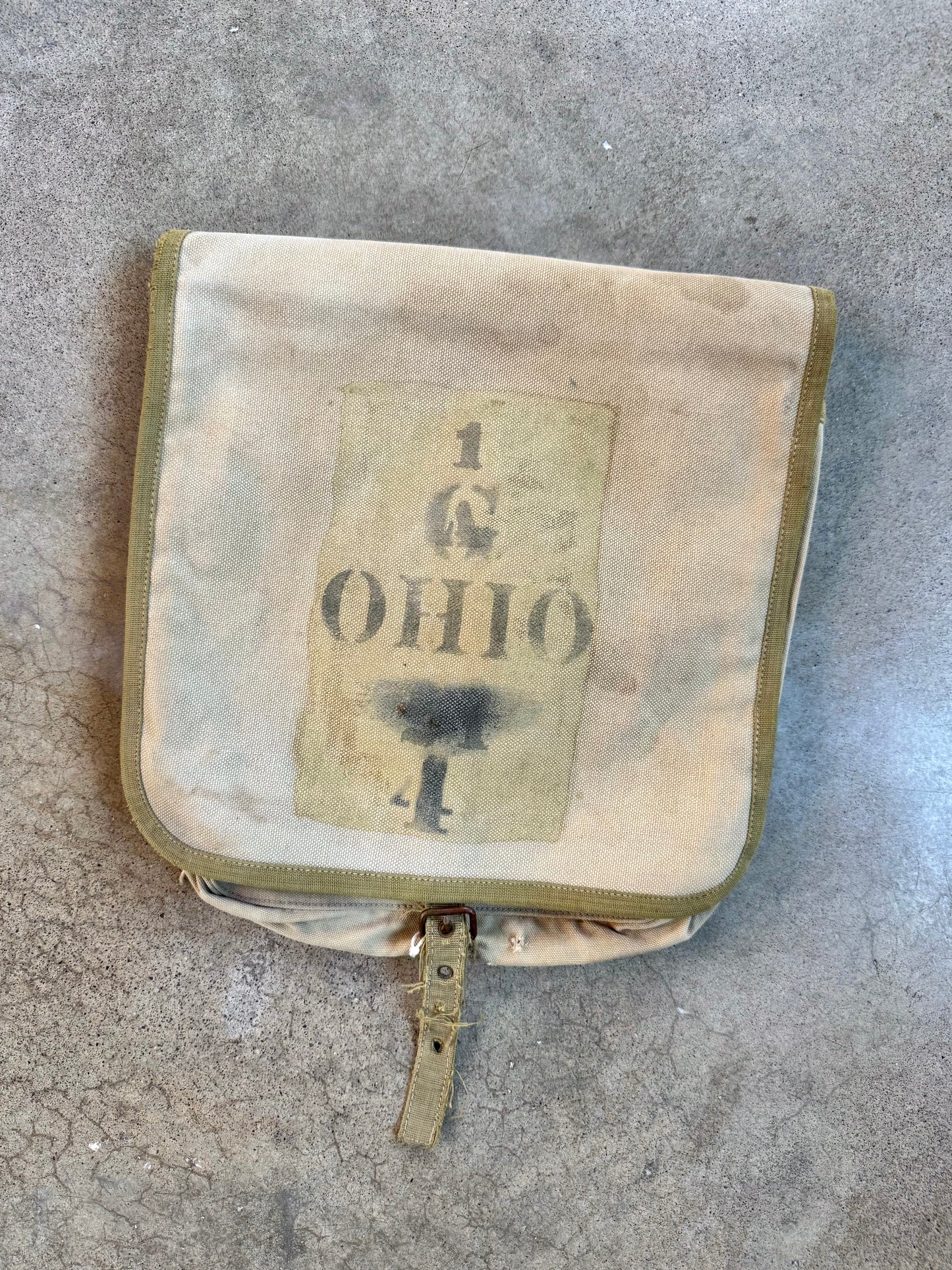Antique 1900s Military Issue Canvas "OHIO" Haversack Bag