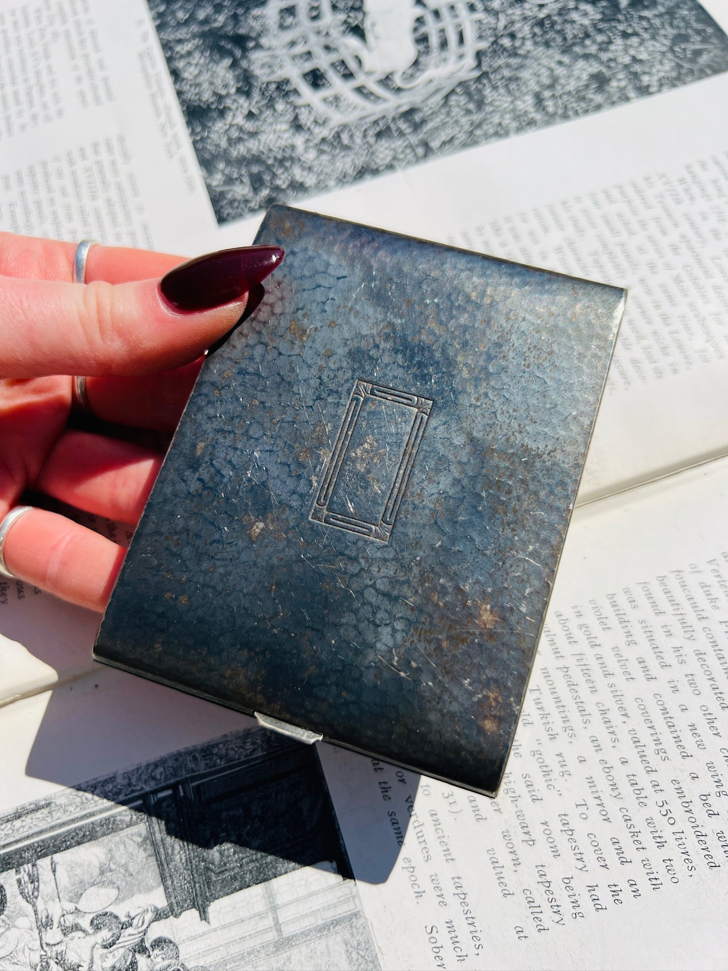 Vintage 1920s Evan's Nickel Silver Cigarette Case