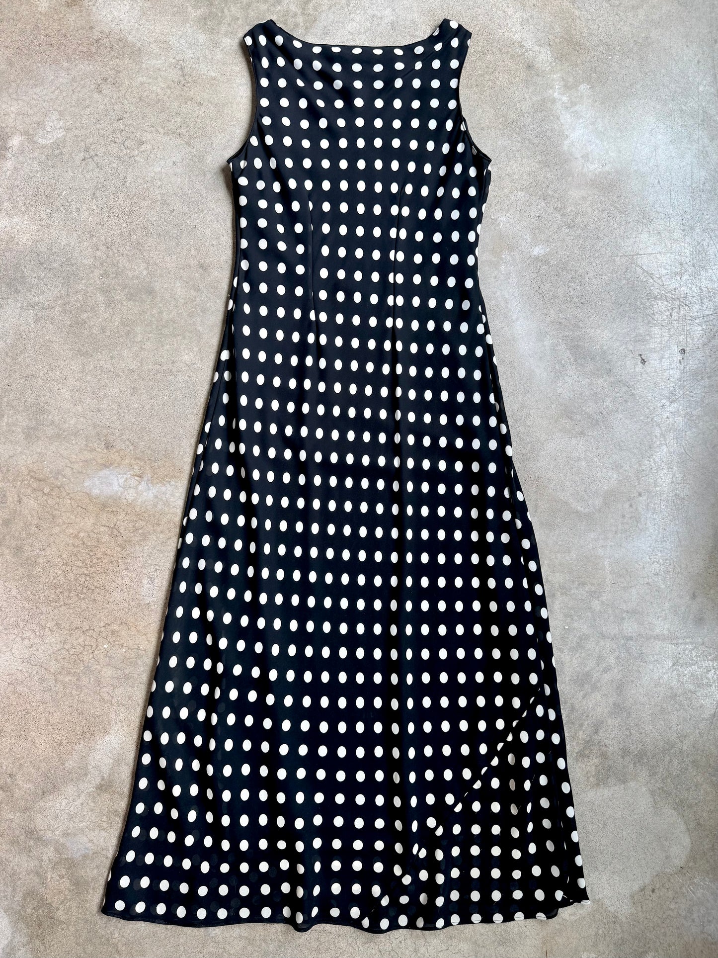 Vintage 1990s Ronni Nicole Polka Dot Maxi Dress | Medium
