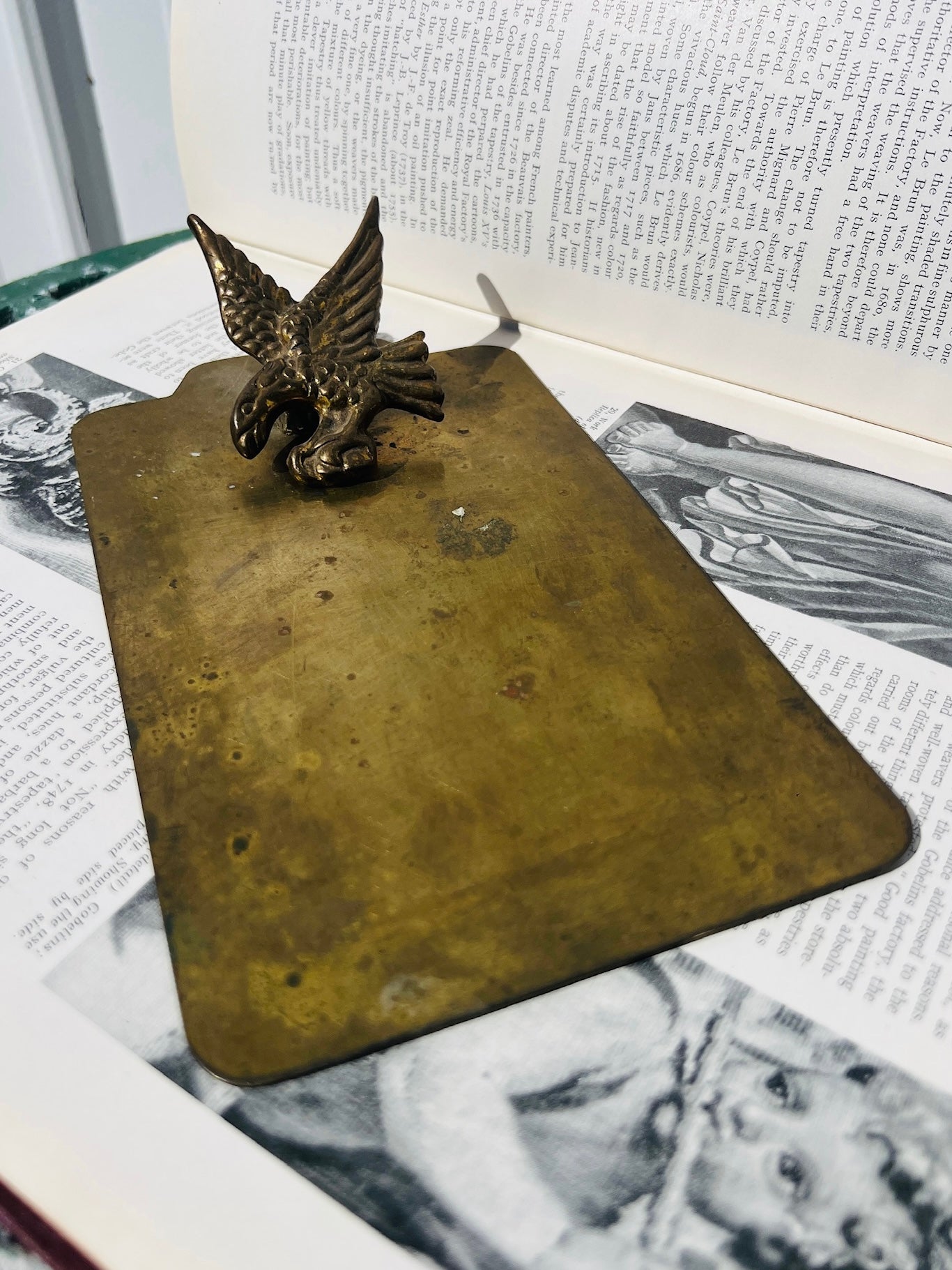 Vintage 1950s Brass Eagle Clipboard