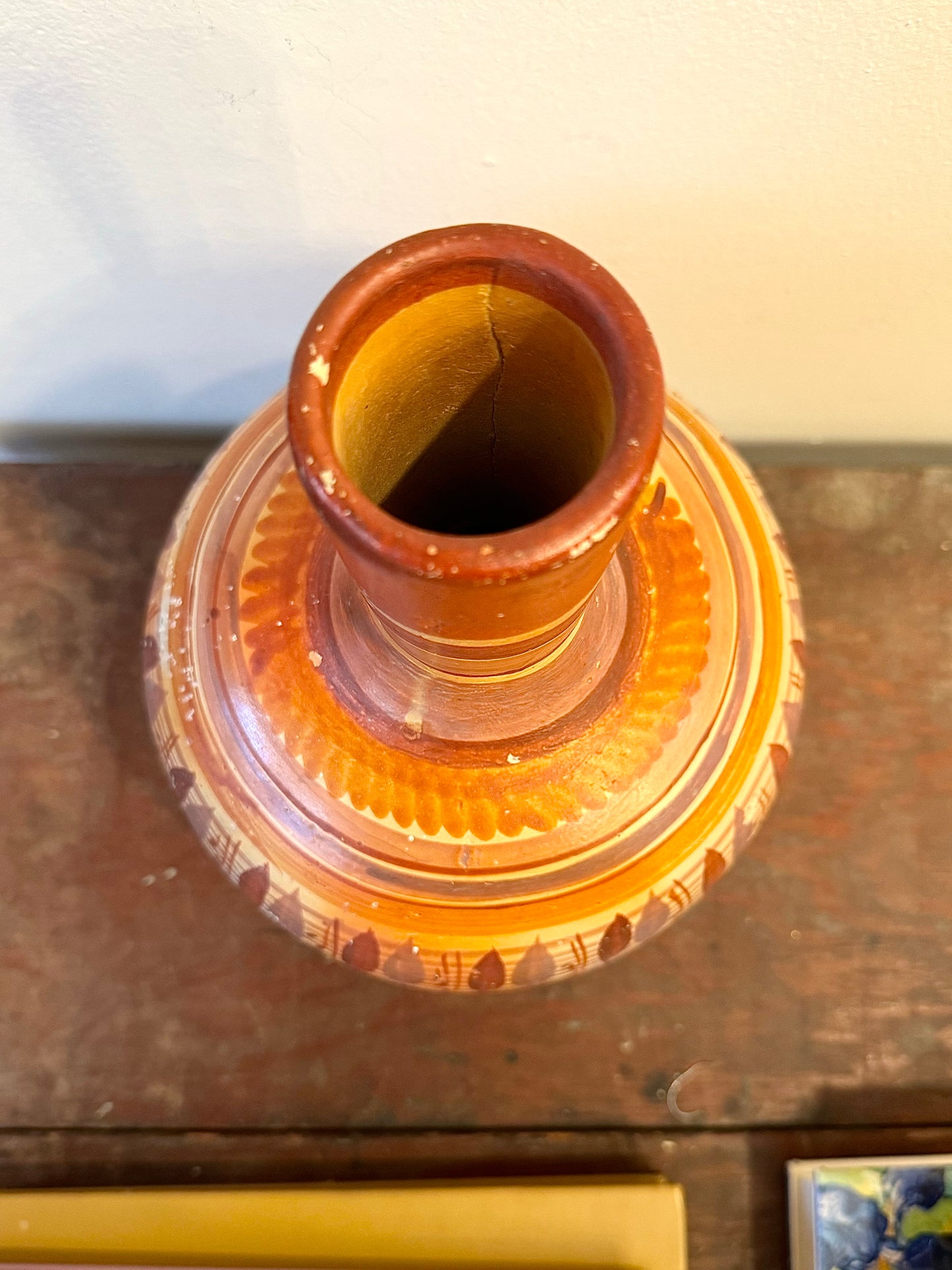 Vintage Hand Painted Mexican Vase