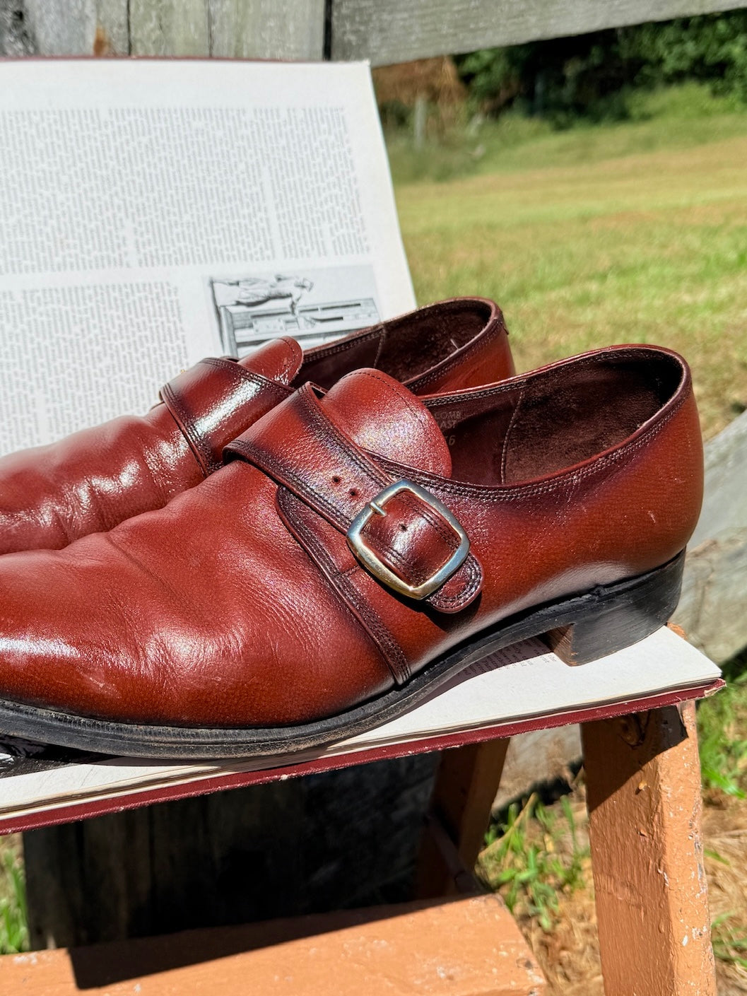 Vintage 1970s Sears Brown Leather Monk Strap Dress Shoes | Men’s 13