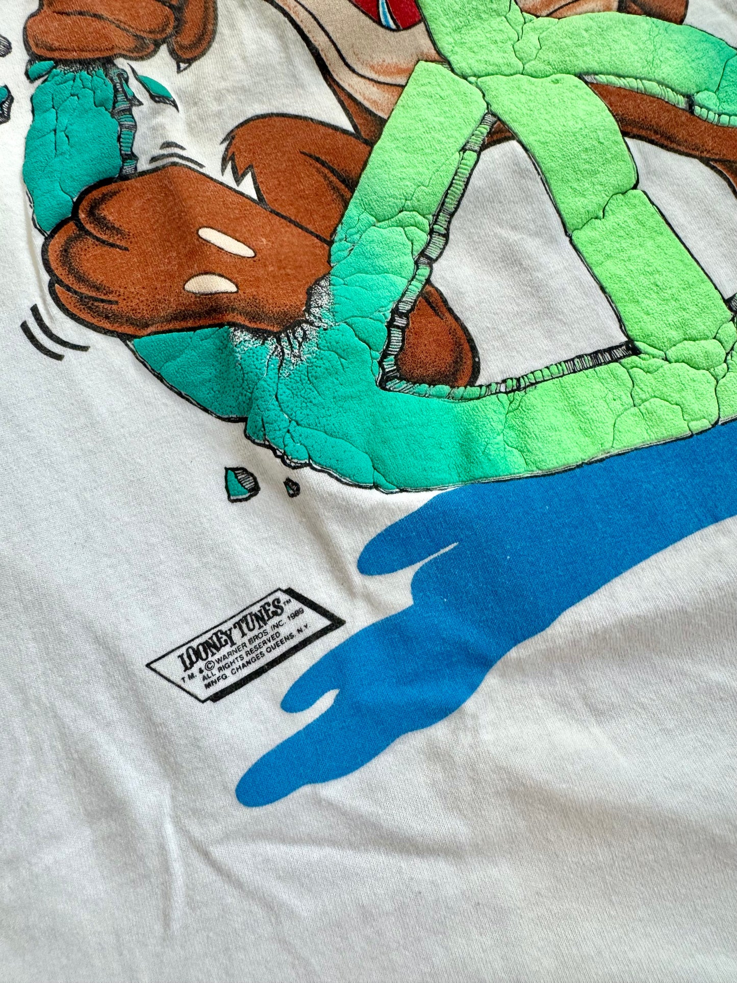Vintage 1989 Looney Tunes Taz Peace Graphic Tee | Large
