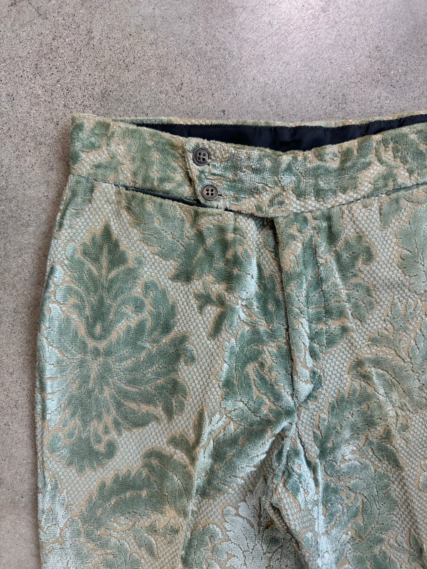 Vintage 1960s Lee Cooper Floral Tapestry Flare Trousers | Waist 28”