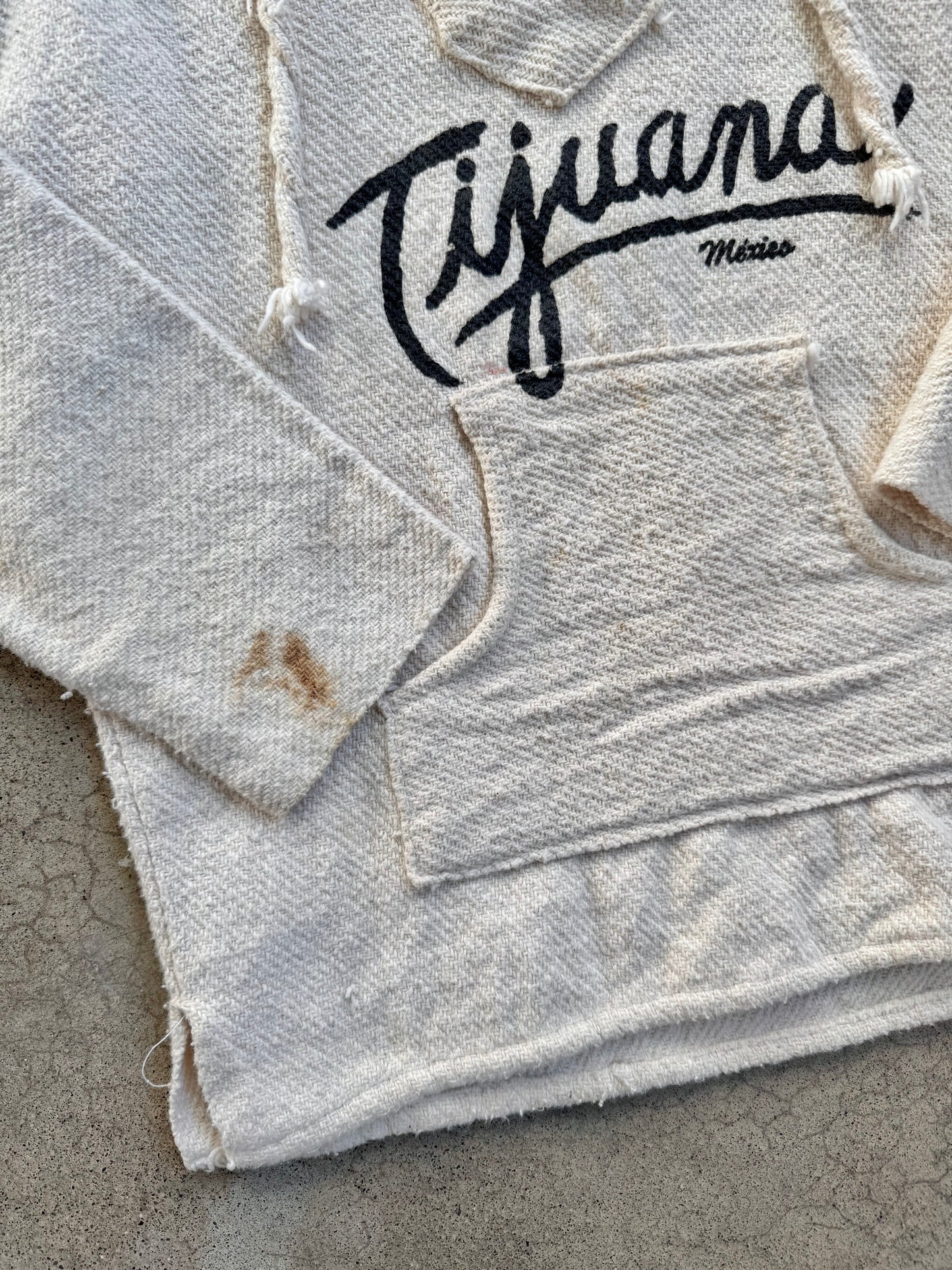 Vintage Tijuana Mexico Woven Cotton Hooded Pullover | XS/S