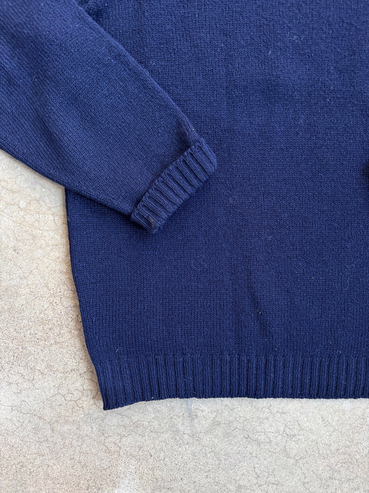 Vintage 1980s L.L. Bean Navy 100% Wool Crewneck Sweater | Medium
