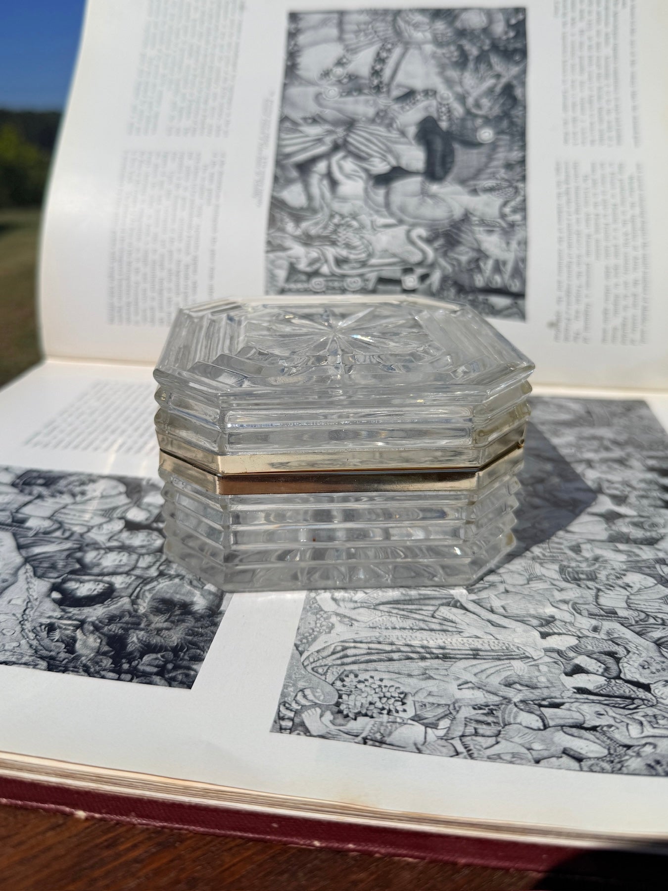 Vintage 1970s Crystal Vanity Trinket Box