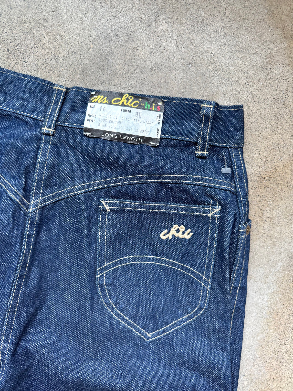 Vintage 1980s Deadstock Ms. Chic Dark Wash High-Waisted Jeans | Waist 31”
