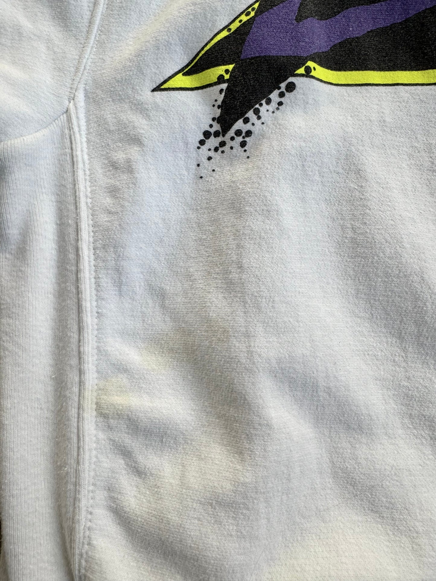 Vintage 1990s Zubaz White Retro Graphic Heavyweight Sweatshirt | Medium