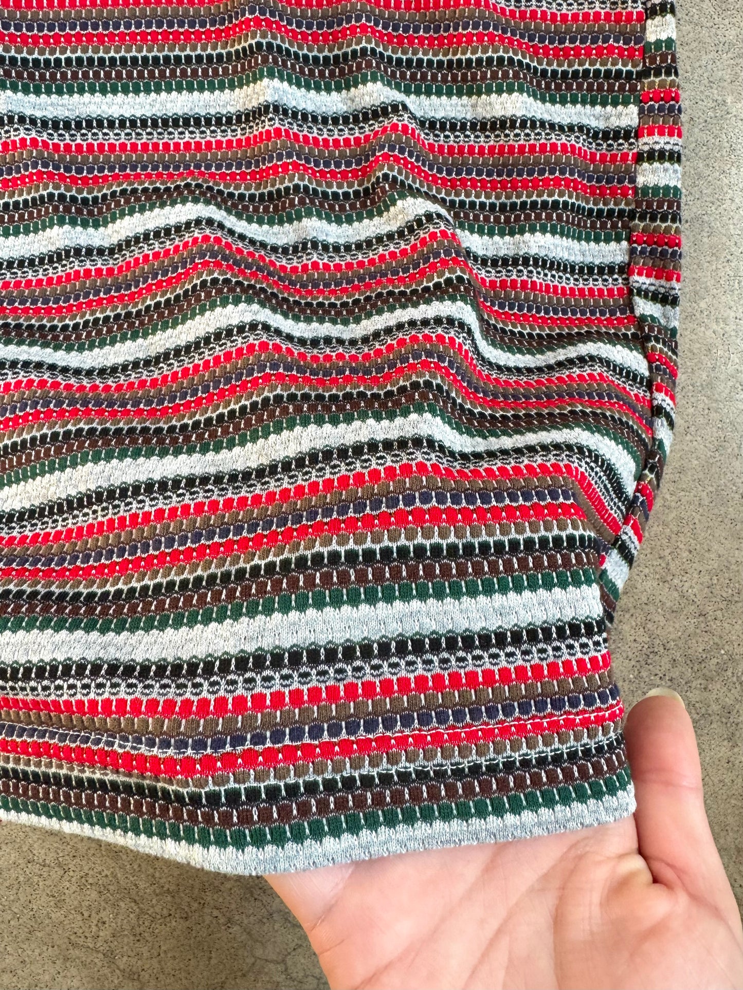 Vintage 1990s Tommy Hilfiger Striped Quarter Zip Polo Shirt | XL