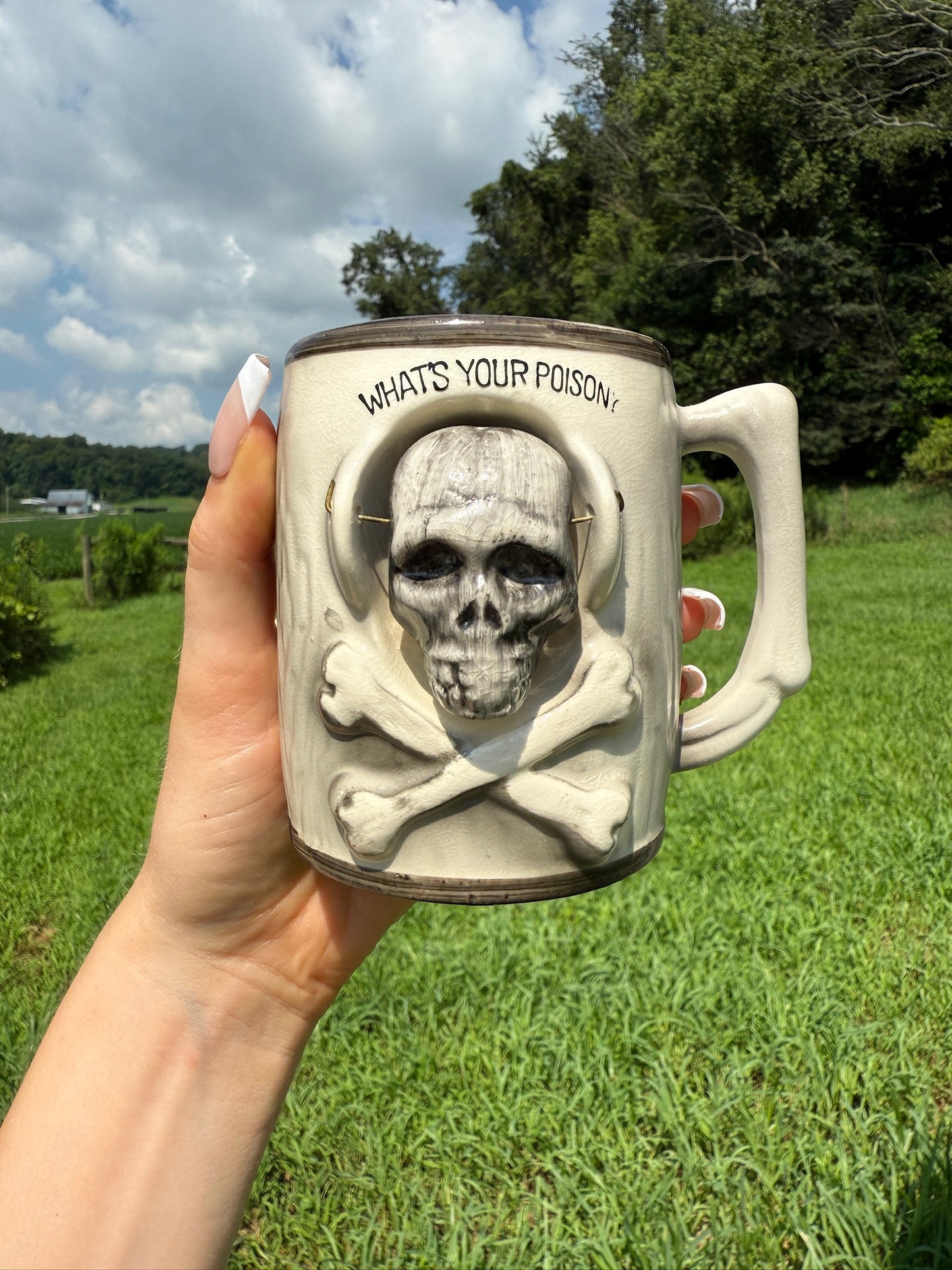 Vintage 1950s "What's Your Poison" Ceramic Mug