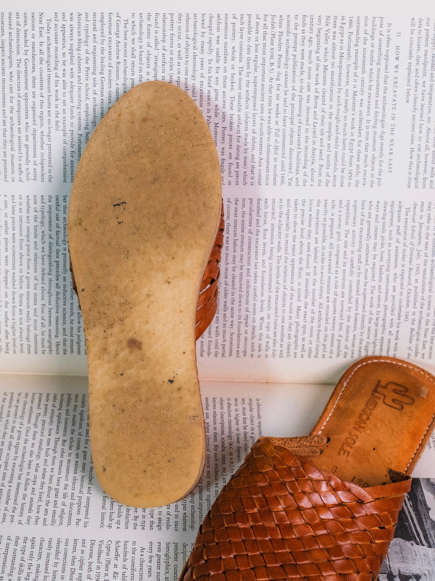 Vintage 1980s Mexican Sole Leather Woven Huarache Sandals | Women’s 8