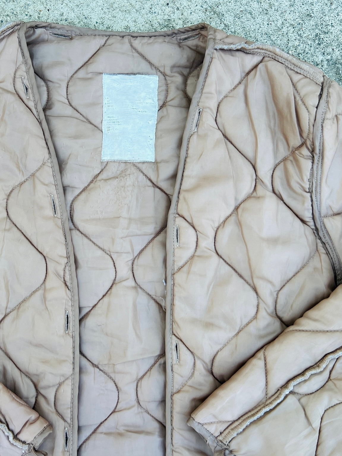 Vintage 1960s/70s Brown Quilted Jacket Liner | Large