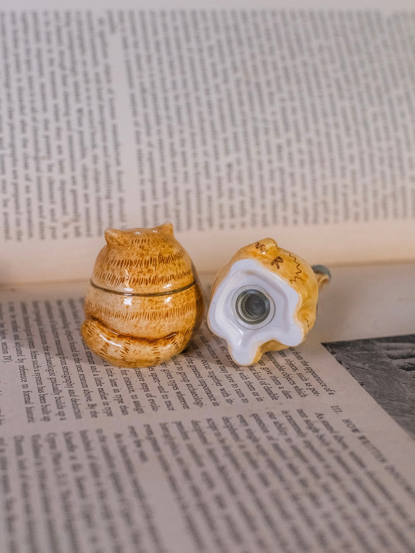 Vintage Ceramic “Fat Cat” Salt & Pepper Shakers | Set of 2