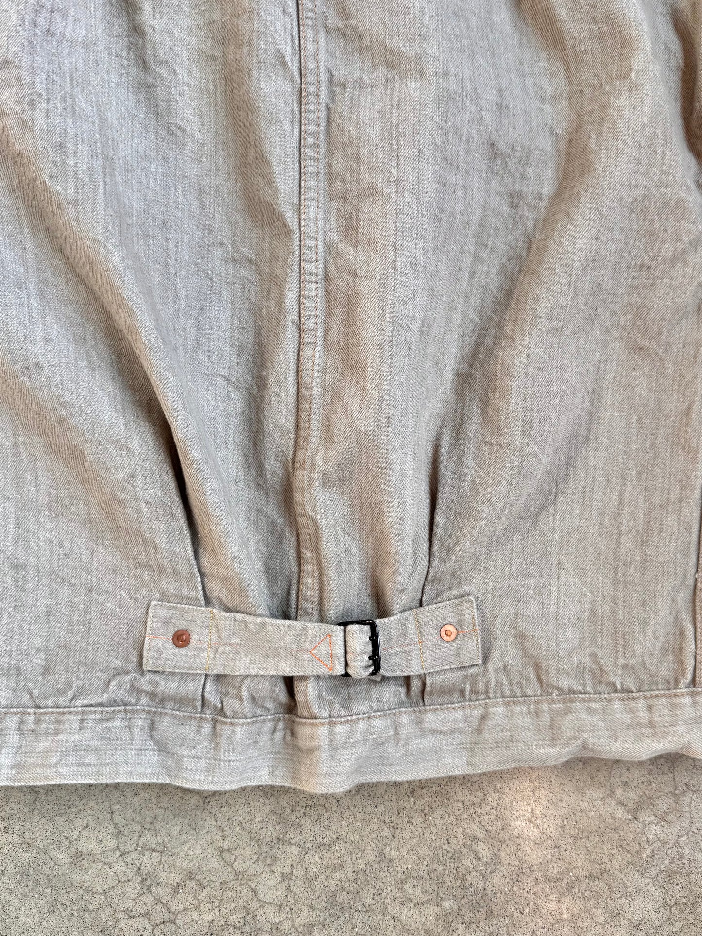 Vintage-Style TCB Jeans Tan Selvedge Denim Buckleback Jacket | 40