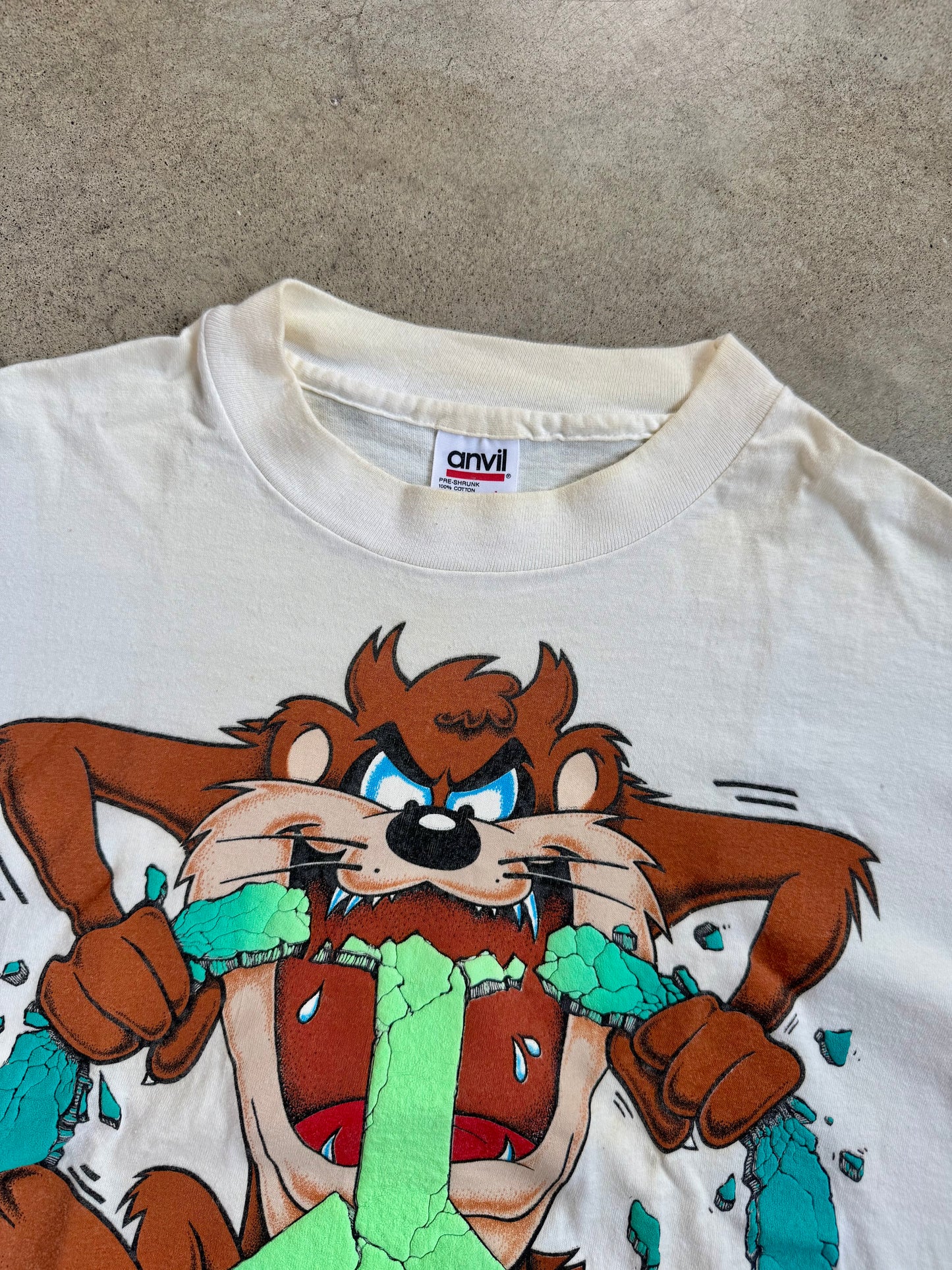 Vintage 1989 Looney Tunes Taz Peace Graphic Tee | Large