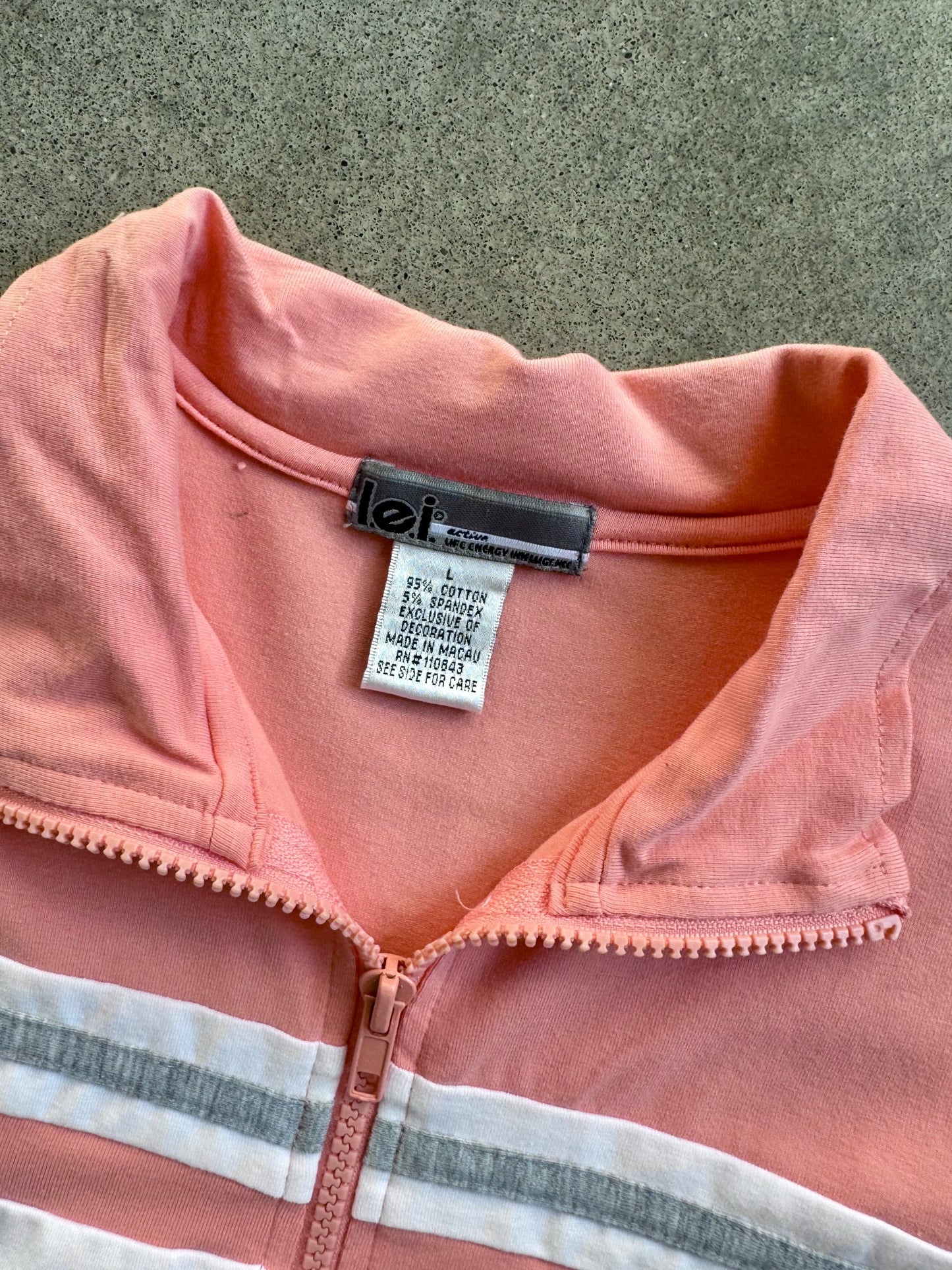 2000s L.E.I. Two-Tone Cropped Zip-Up Athletic Jacket | Large