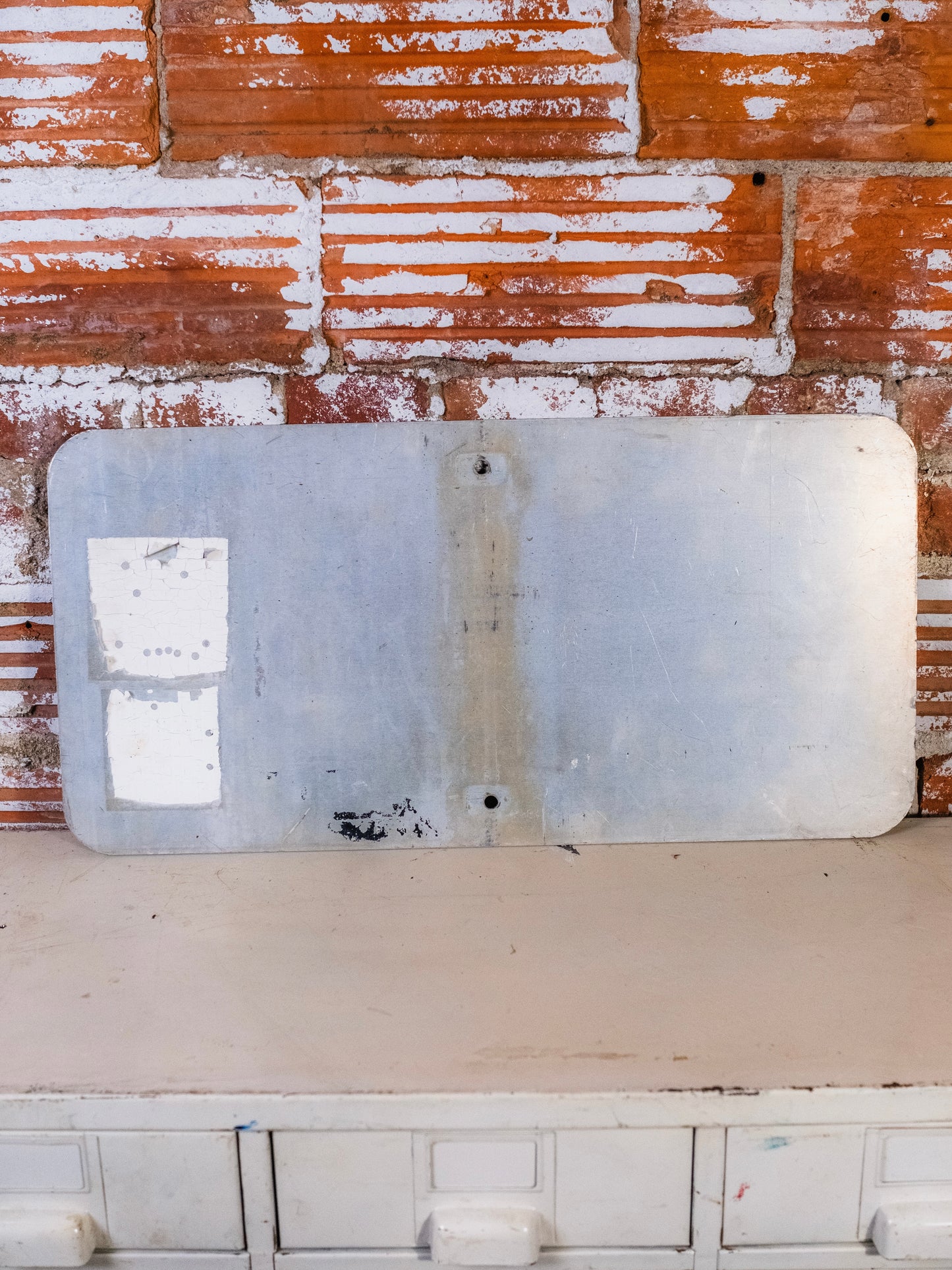 Vintage Metal Begin Road Sign
