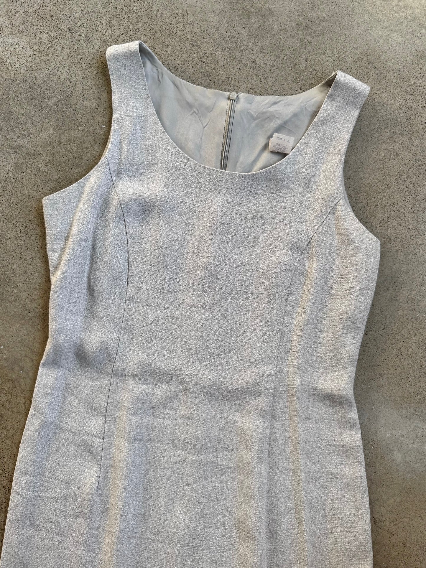 Vintage 1990s Taurus Grey Sleeveless Sheath Dress | XS/S