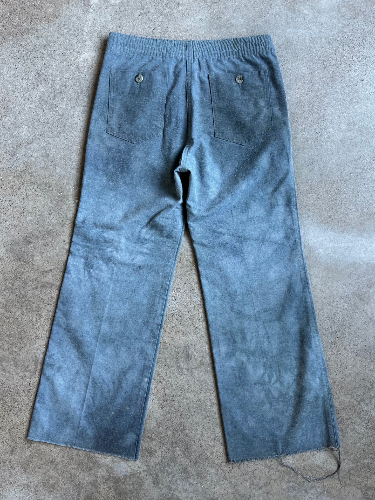 Vintage 1960s Snapfinger Distressed Wide-Leg Cropped Pants | Waist 30”