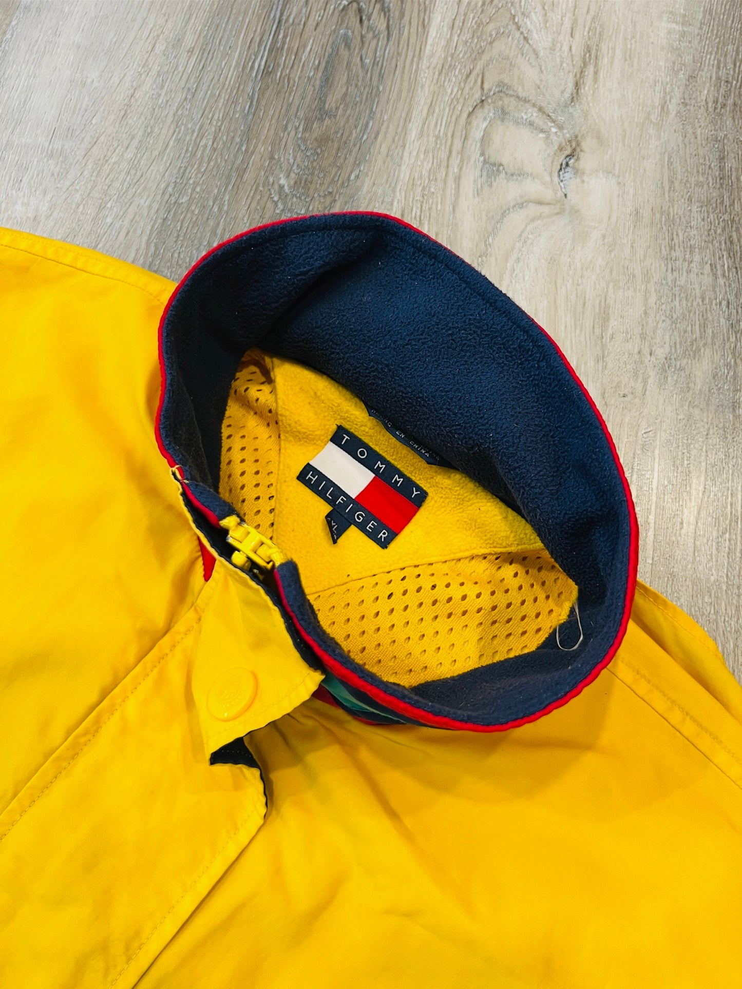 Vintage 1990s Tommy Hilfiger Yellow Raincoat | XL