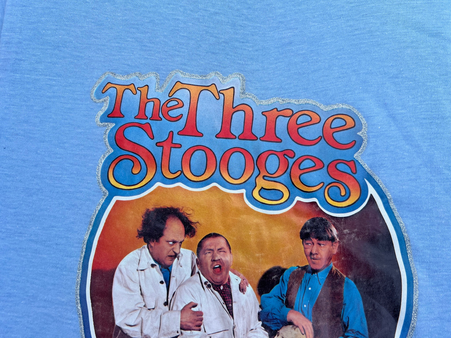 Vintage 1980s The Three Stooges Blue Graphic Tee | Medium