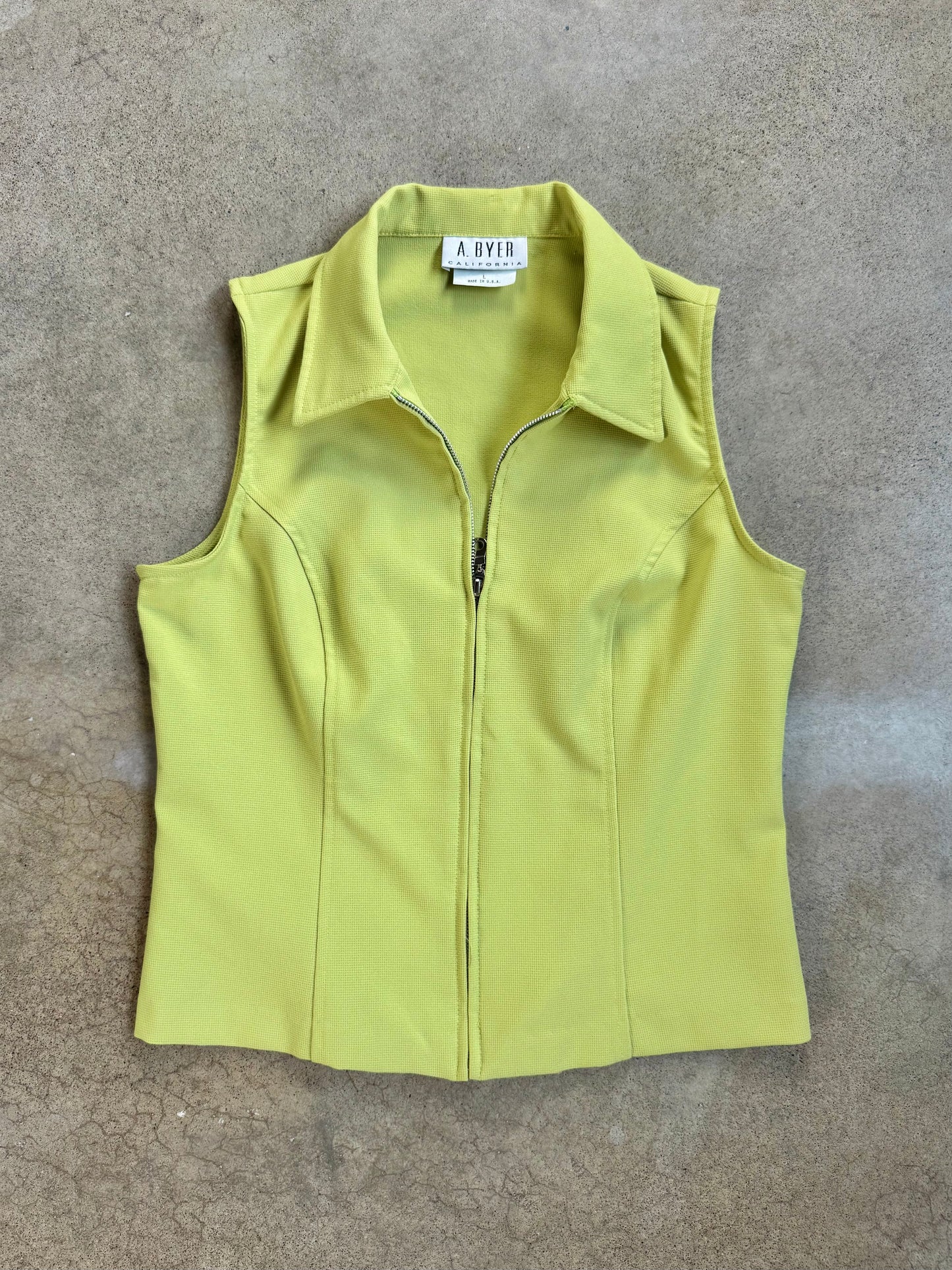 Vintage 1990s A. Byer Lime Green Two-Piece Skirt Set | M/L