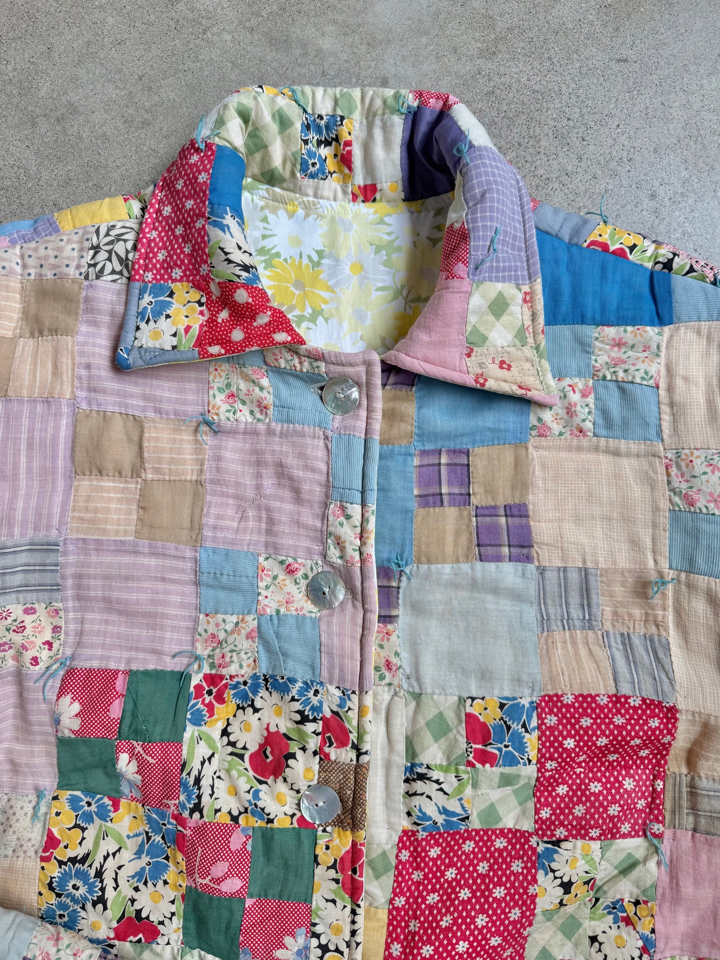 Vintage Handmade Patchwork Quilted Jacket | Large